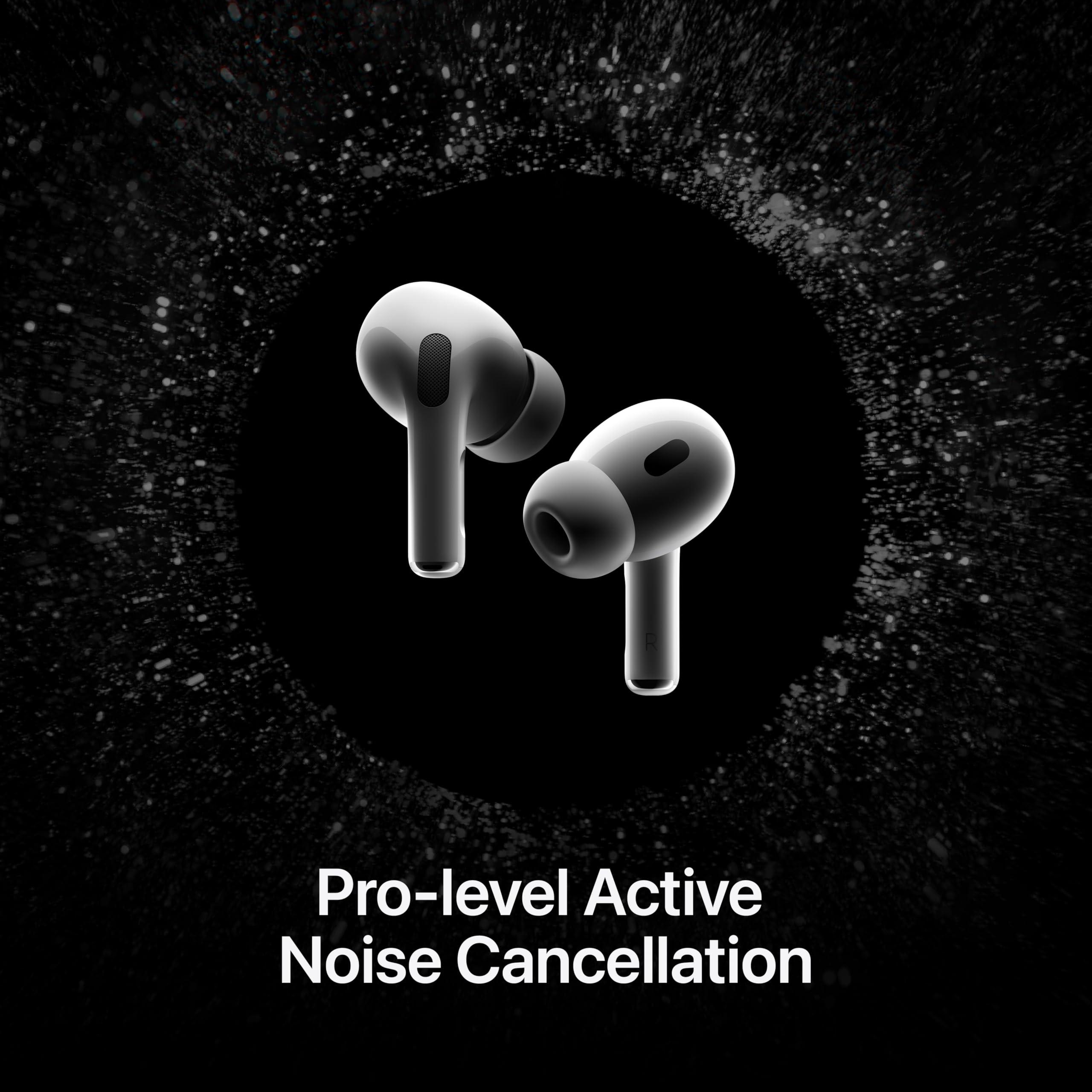 Apple AirPods Pro (2nd Generation) Wireless Ear Buds with USB-C Charging, Up to 2X More Active Noise Cancelling Bluetooth Headphones, Transparency Mode, Adaptive Audio, Personalized Spatial Audio - Image 3