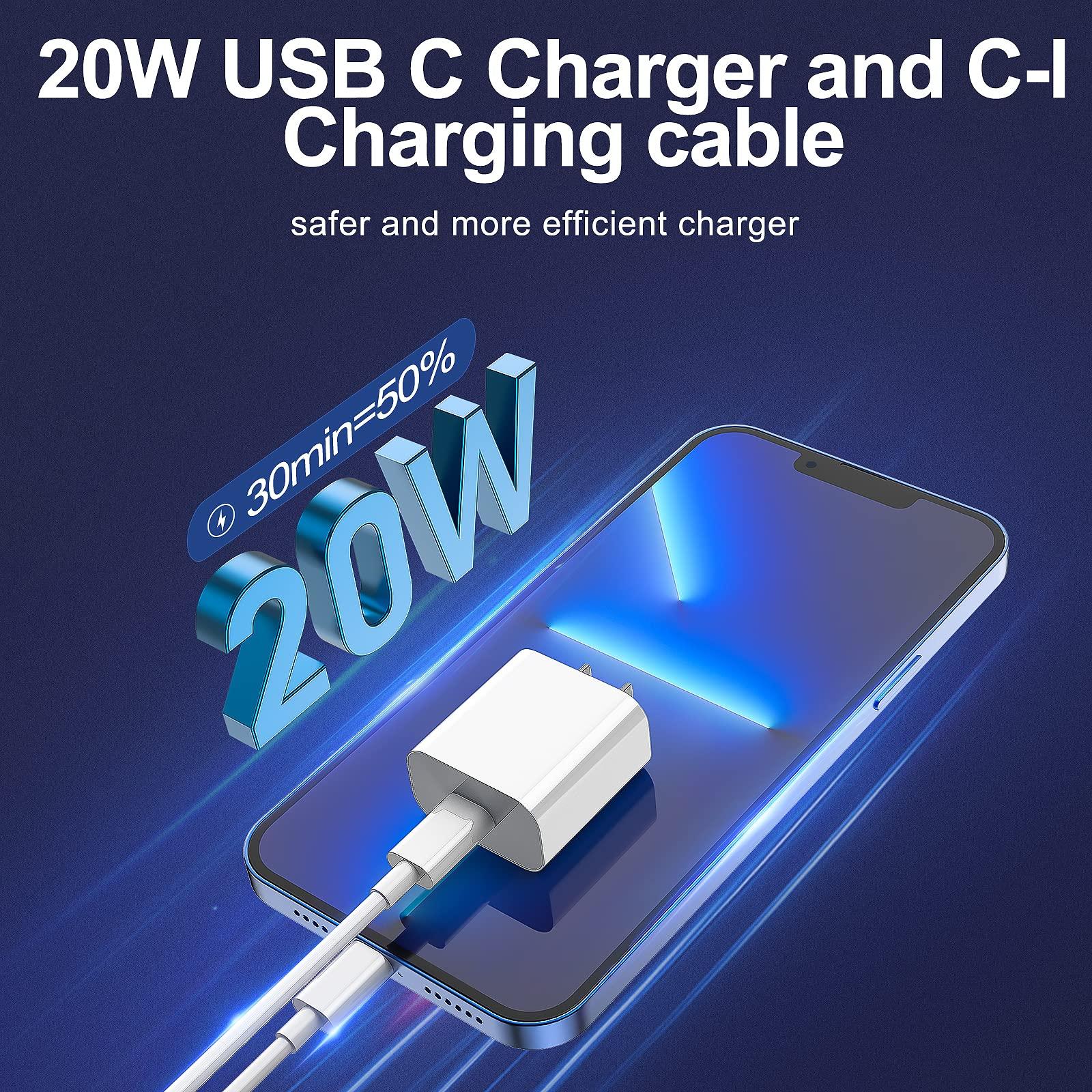 iPhone Fast Charger 6 Pack [Apple MFi Certified] 3 pcs Apple Type C Wall Charger Block with 3 pcs 6FT Long USB C to Lightning Cable Cord for iPhone 14 13 12 11 Pro Max/SE 2022/ipad - Image 5
