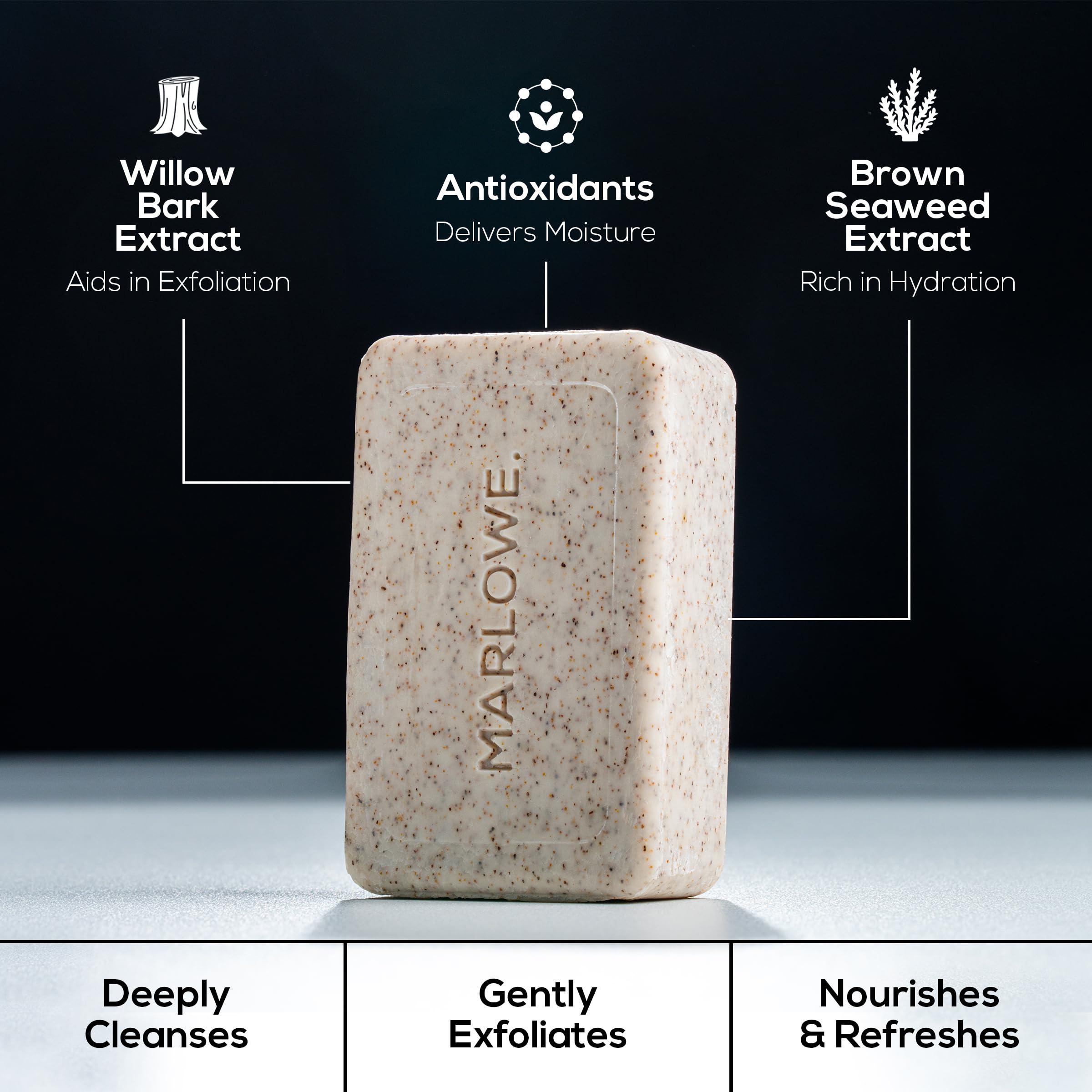 MARLOWE. No. 102 Body Scrub Soap 7 oz (3 Bars), Exfoliating Soap Bar with Shea Butter, Olive Oil & Green Tea Extracts, Cleanses, Smooths & Revitalizes Skin, Original Sage & Fir Scent - Image 7