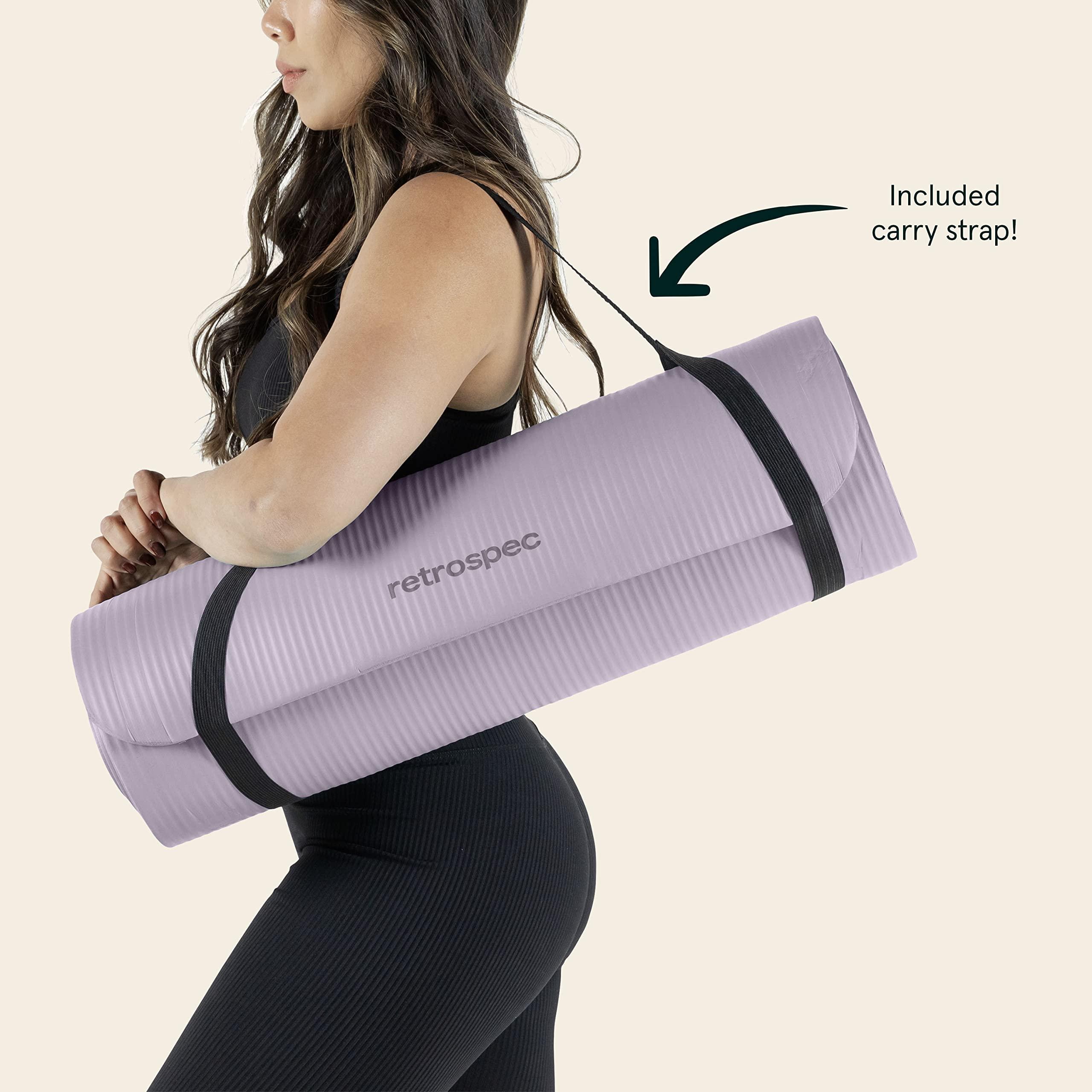 Retrospec Solana Yoga Mat 1" Thick With Nylon Carry Strap for Men & Women - Non Slip Exercise Mat for Home Yoga, Pilates, Stretching, Floor & Fitness Workouts - Image 7