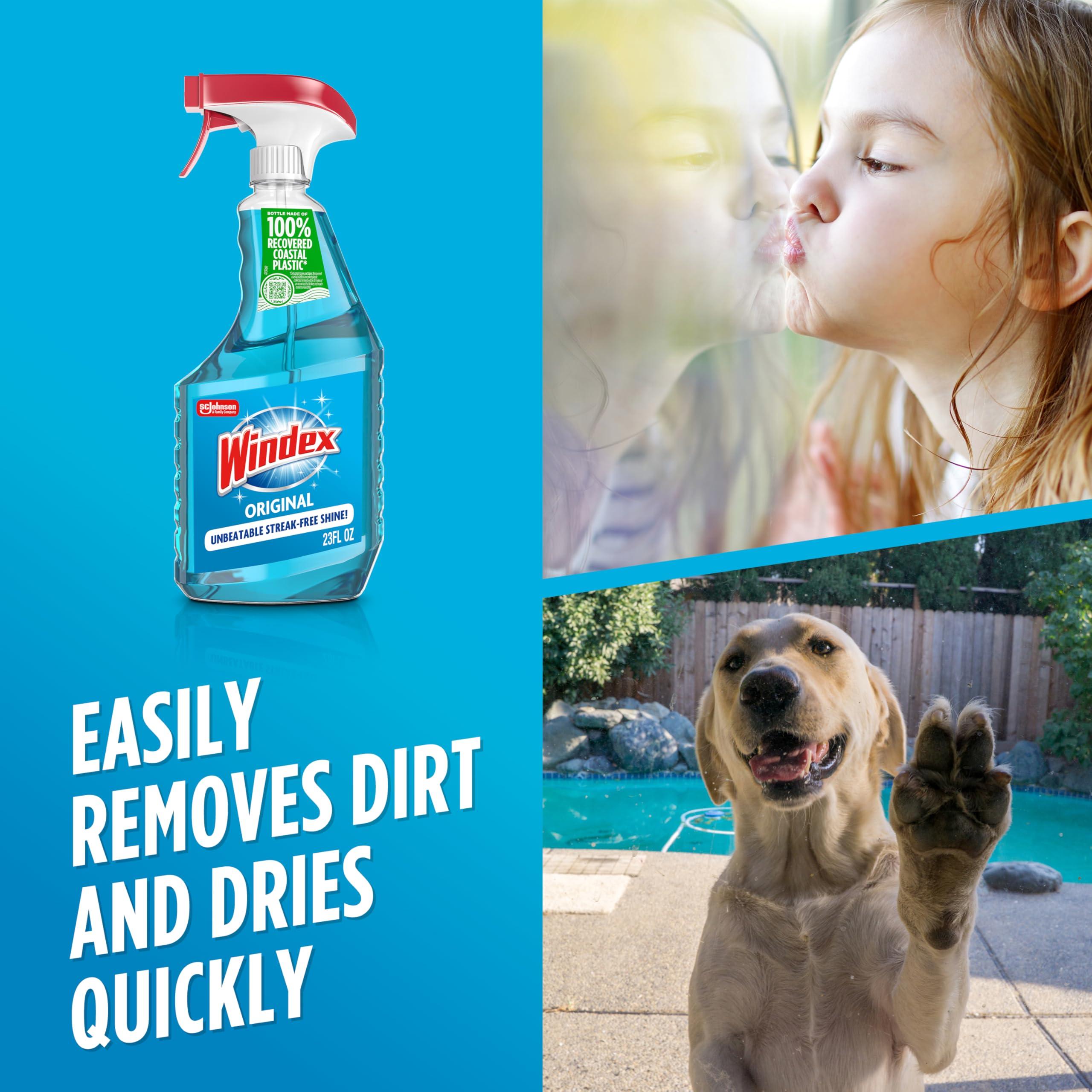 Windex Glass and Window Cleaner Spray Bottle, Packaging Designed to Prevent Leakage and Breaking, Surface Cleaning Spray, Original Blue Scent, 23 Fl Oz - Image 7