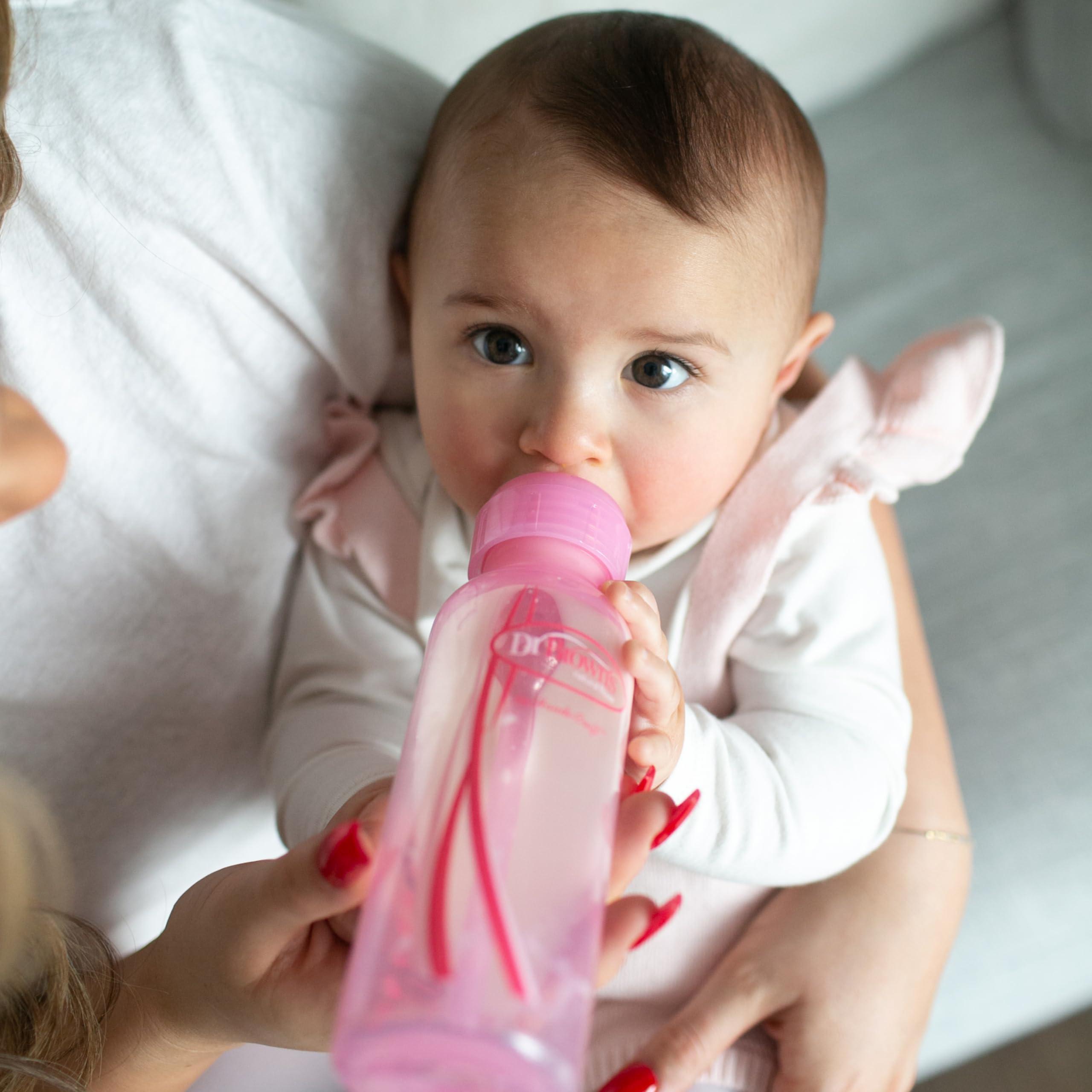 Dr. Brown's Natural Flow Anti-Colic Options+ Special Edition Pink Baby Bottle Gift Set with Soft Sippy Spout Transition Cup, Flexees Teether, Bottle Cleaning Brush and Travel Caps - Image 10