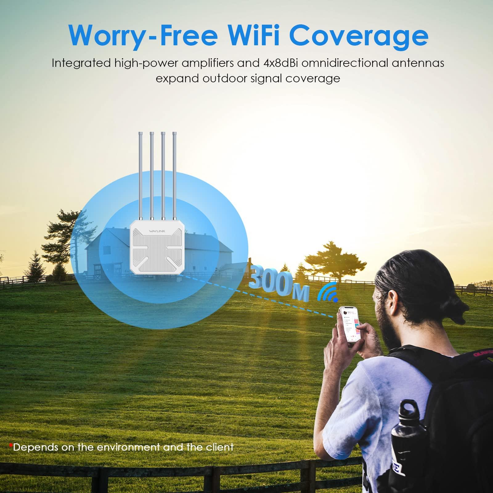 WAVLINK Outdoor WiFi 6 Wireless Access Point, AX1800 WiFi 6 Extender Long Range, Support Active PoE, 4x8dBi Antennas,Work with Starlink/Repeater/Router,IP67,Up to 128 Devices for Farm,Yard,RV,Campsite - Image 4