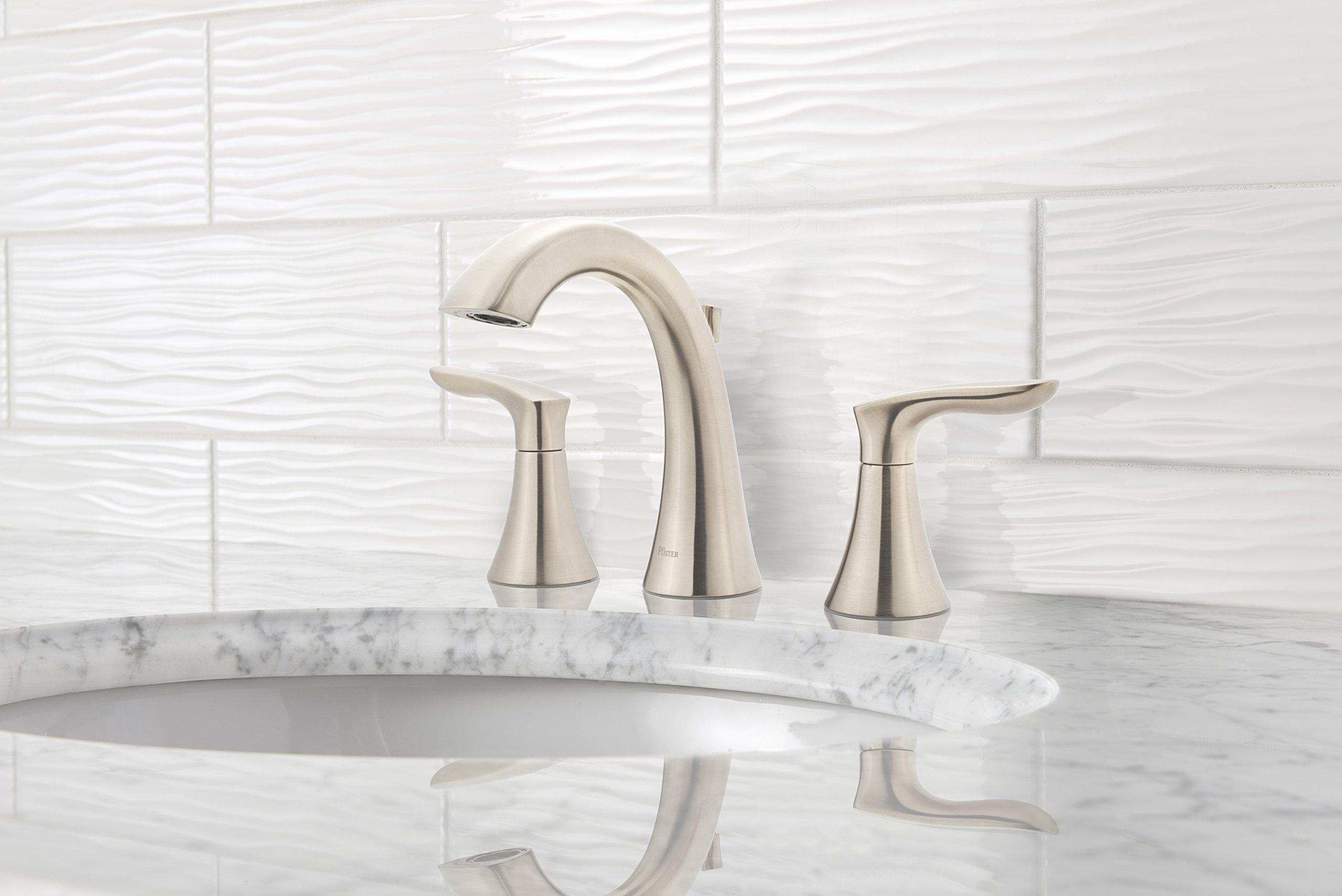 Pfister Weller Bathroom Sink Faucet, 8-Inch Widespread, 2-Handle, 3-Hole, Brushed Nickel Finish, LG49WR0K - Image 2