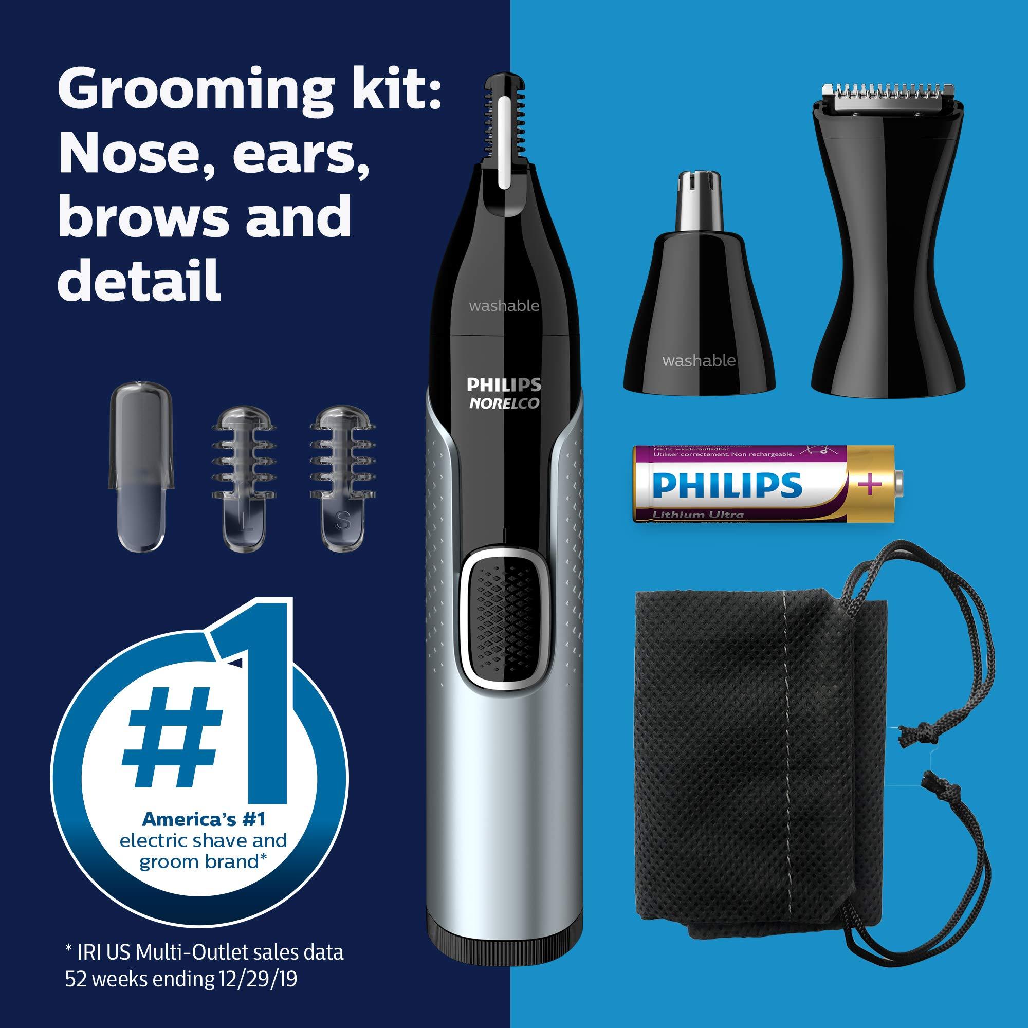 Philips Norelco Nose Trimmer 5000 for Nose, Ears, Eyebrows Trimming Kit, NT5600/62 - Image 6