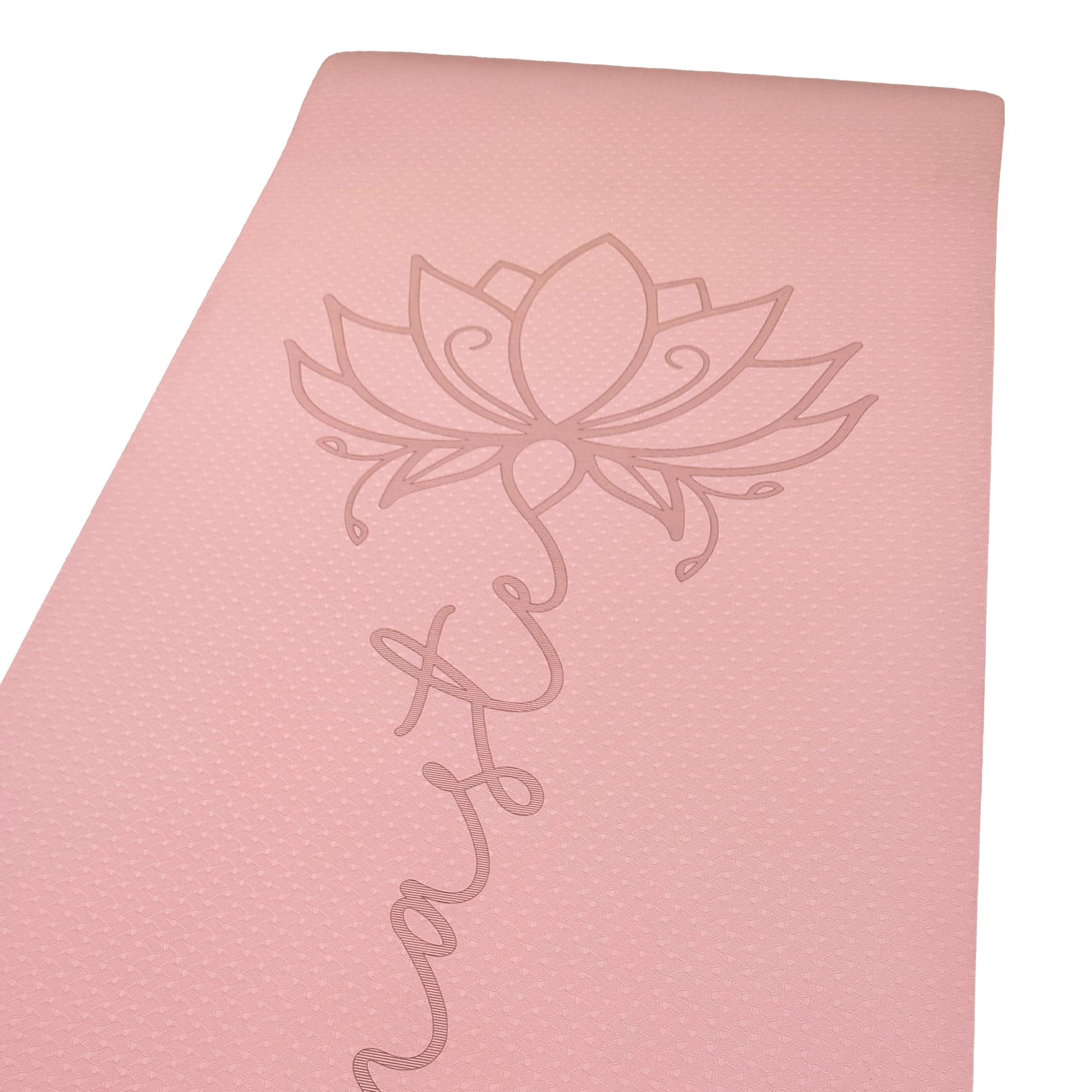 Lotus et Moi Non Slip Yoga Mat 6mm Thick, TPE Yoga Mat with a Carrying Strap, Home Workout, Light Weight Travel Pilates Mat Women, Fitness Gym Mat, Namaste - Image 8