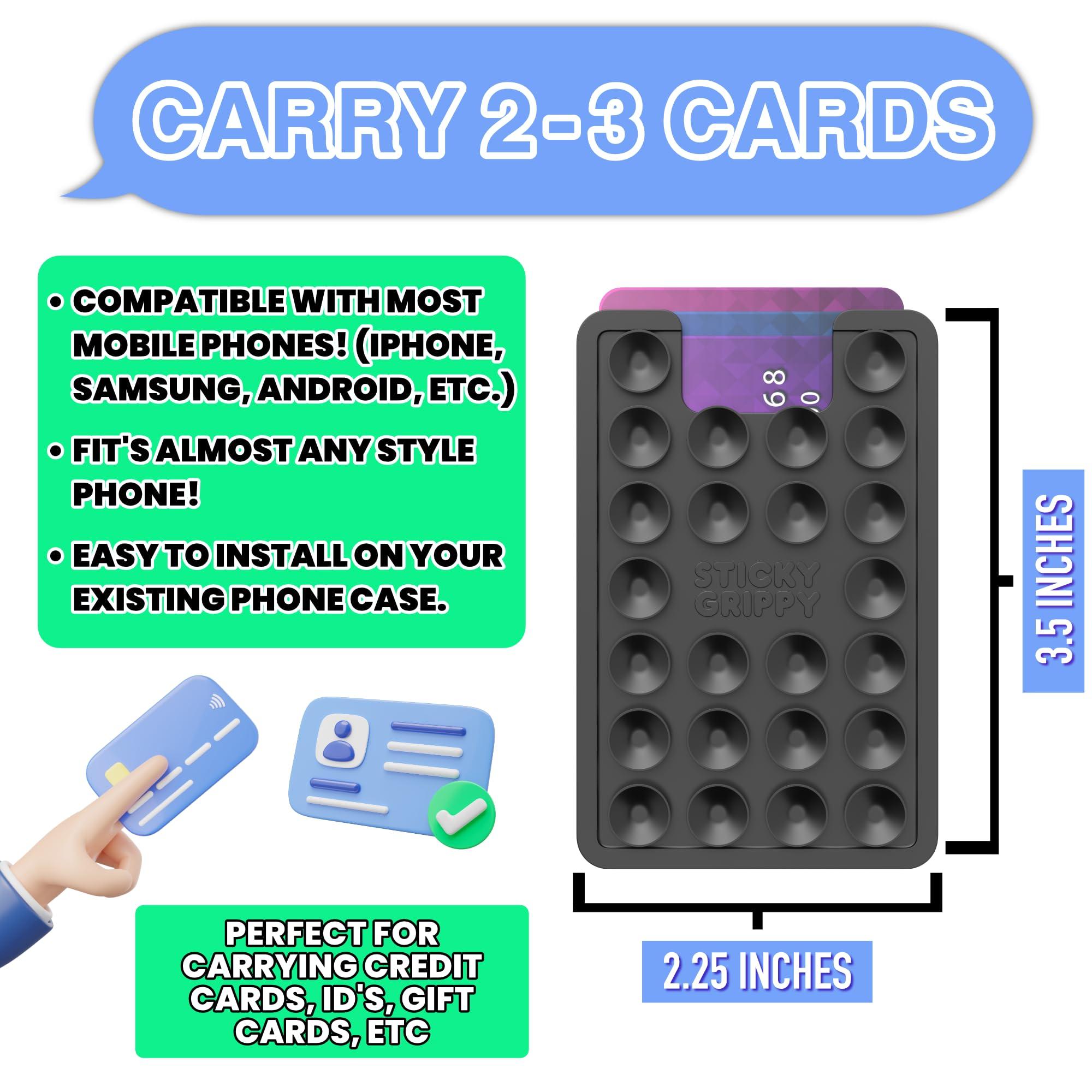 StickyGrippy Suction Phone Card Holder Mount, Phone Wallet, Silicon Adhesive Phone Accessory for iPhone and Android, Hands-Free Mirror Shower Phone Holder, TikTok Videos and Selfies (White) - Image 4