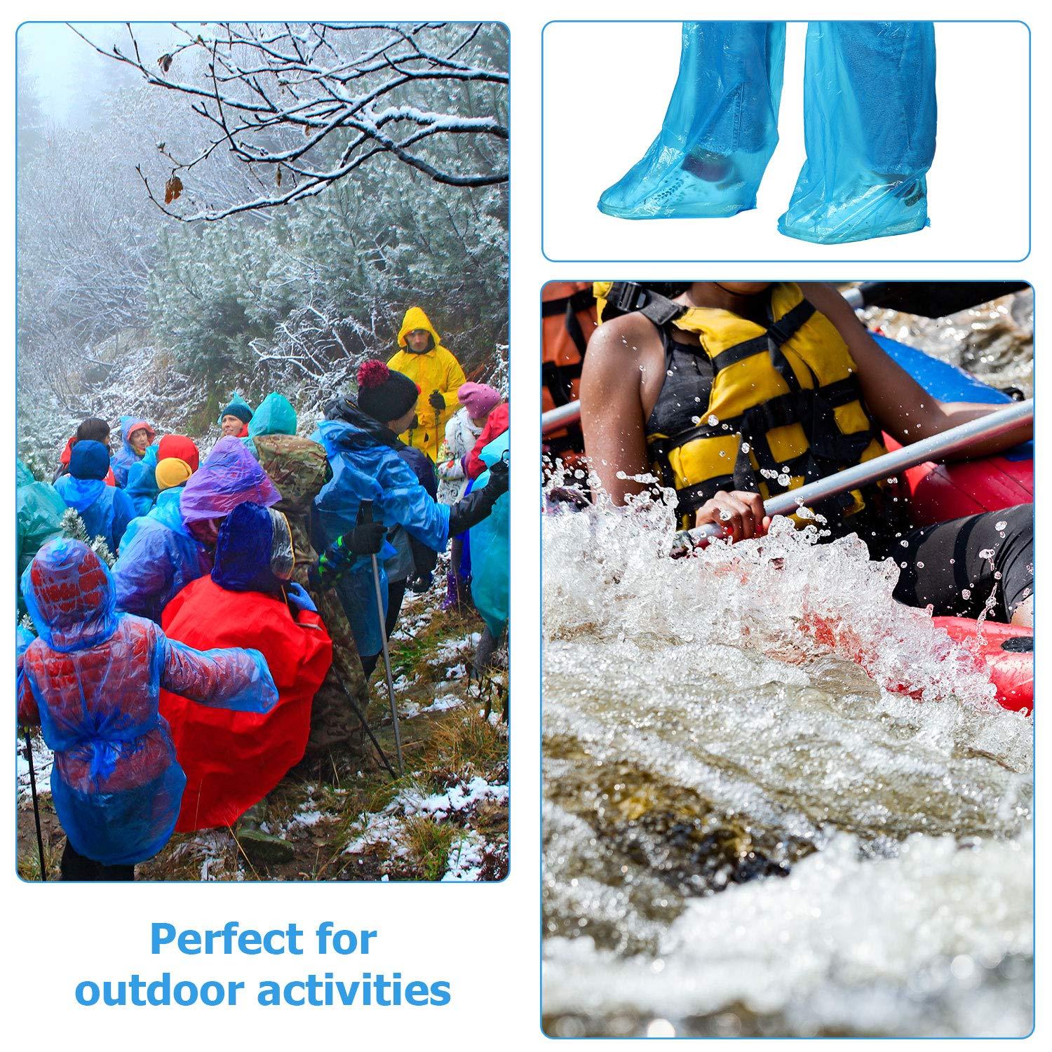SATINIOR Disposable Boot Covers Plastic Long Waterproof Shoes Cover Over The Knee for Men Women - Image 4
