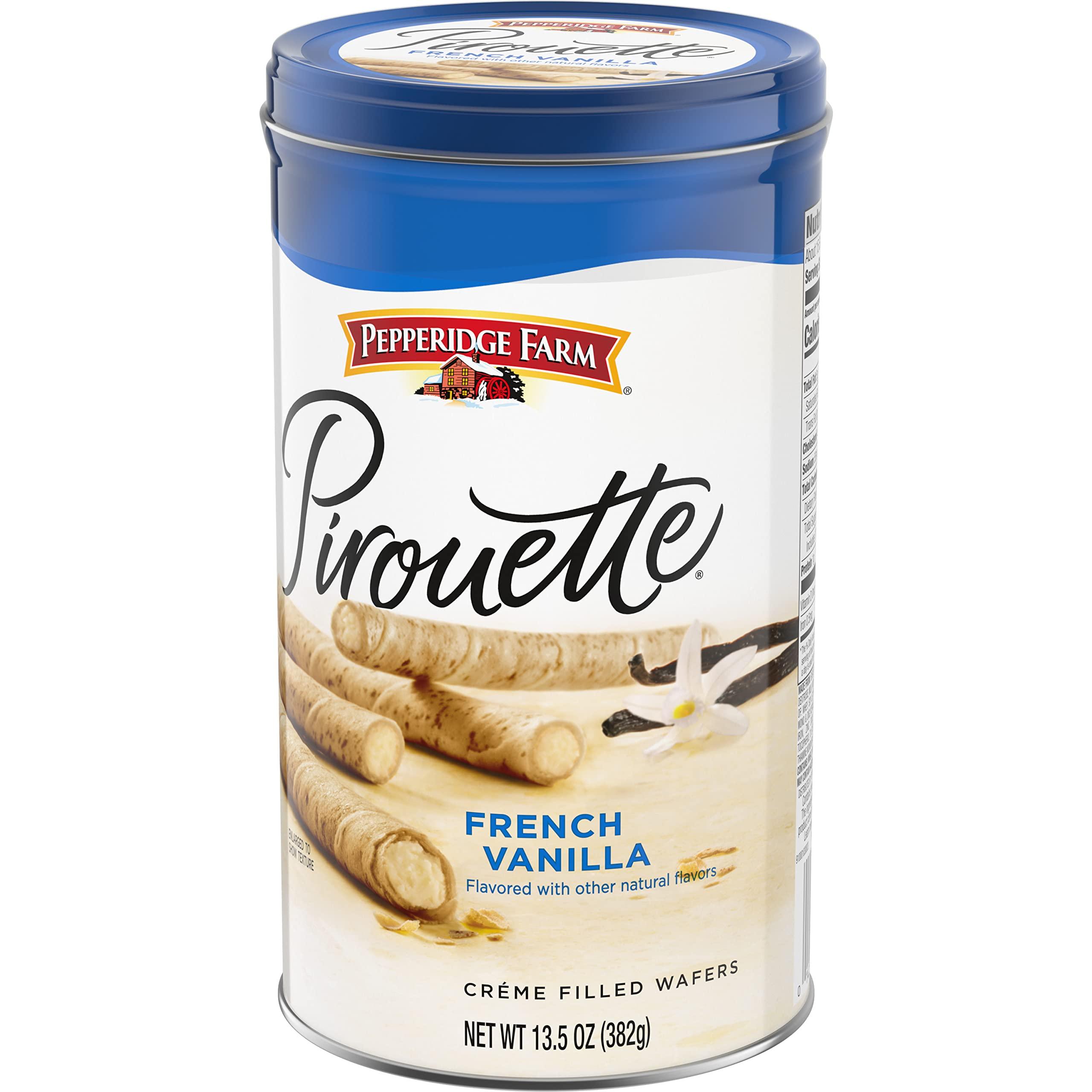 Pepperidge Farm Pirouette Cookies, French Vanilla Flavored Crème Filled Wafers, 13.5 Oz Tin - Image 9