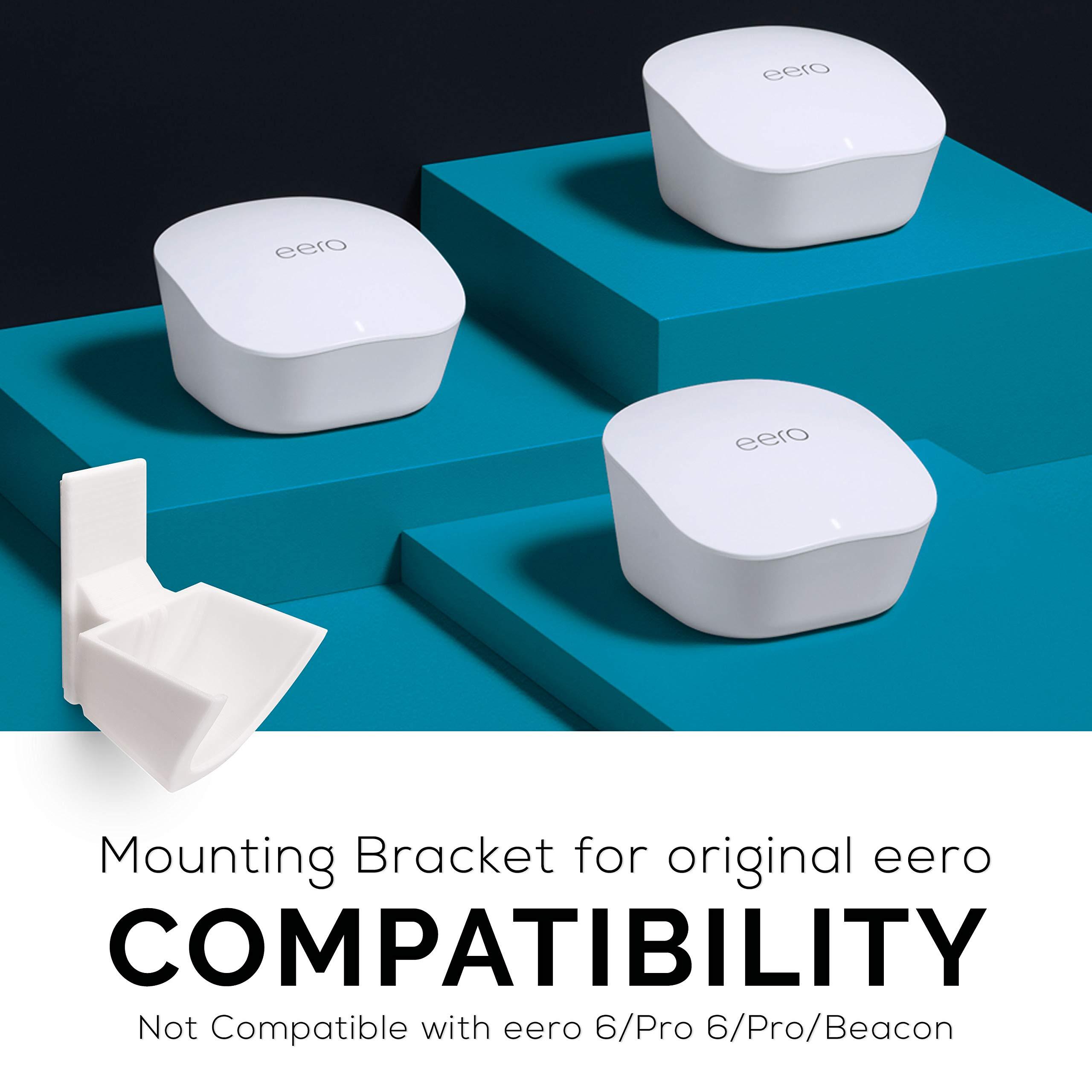 Screwless Wall Mount for Eero Mesh WiFi Holder, Tilted for Max Reception, Custom Design (NOT Compatible with Eero 6/Pro 6/Beacon), Strong VHB Adhesive, No Tools, No Mess, White by Brainwavz - Image 9