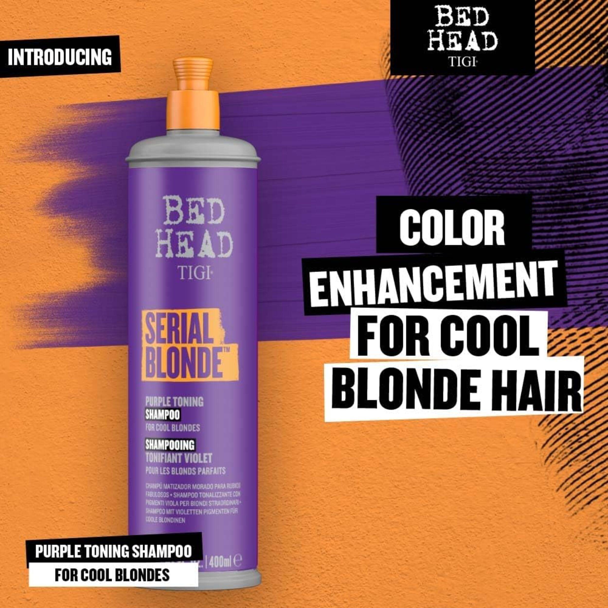 TIGI Bed Head Purple Toning Shampoo for Chemically Treated Hair Serial Blonde Sulfate-Free Shampoo 13.53 fl oz - Image 5