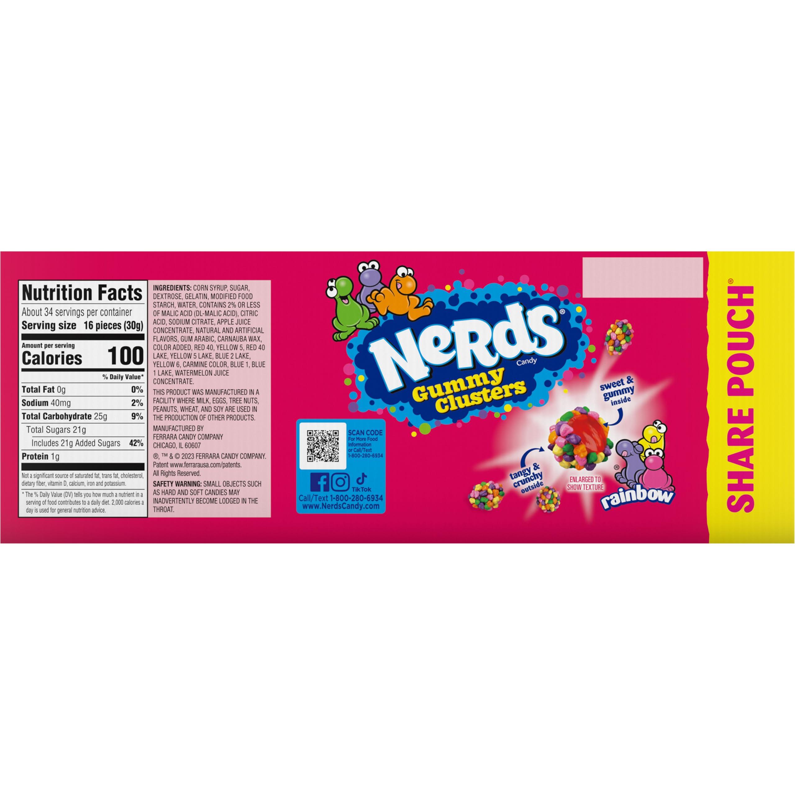 Nerds Gummy Clusters Candy, Rainbow, 3 Ounce Pouches (Pack of 12) - Image 9