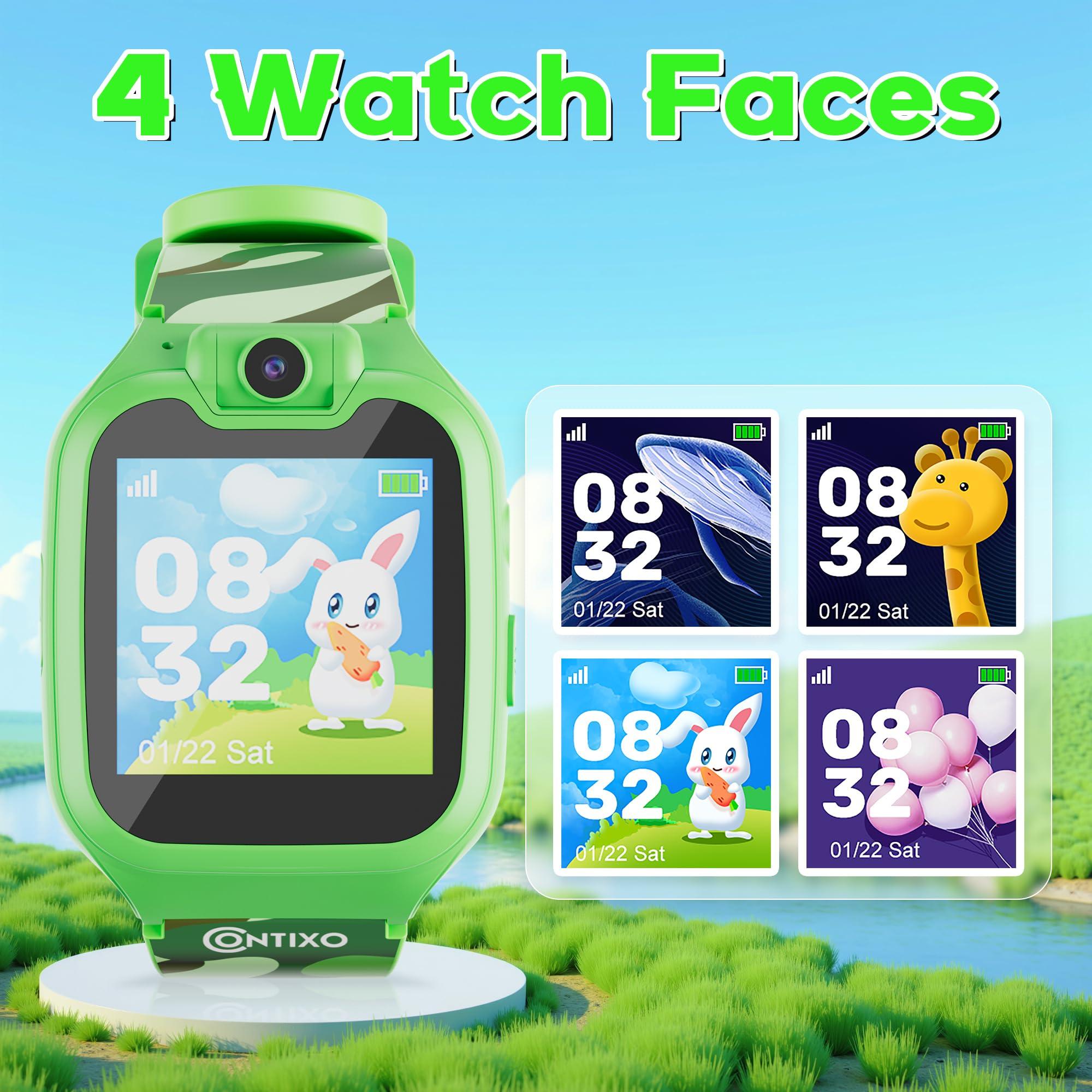 Contixo Kids Smart Watch-HD Touch Screen Educational Smartwatch with Camera, Video & Audio Recording, MP3 Music Player for Kids 3-12 Year Old Boys and Girls Children-Green - Image 7