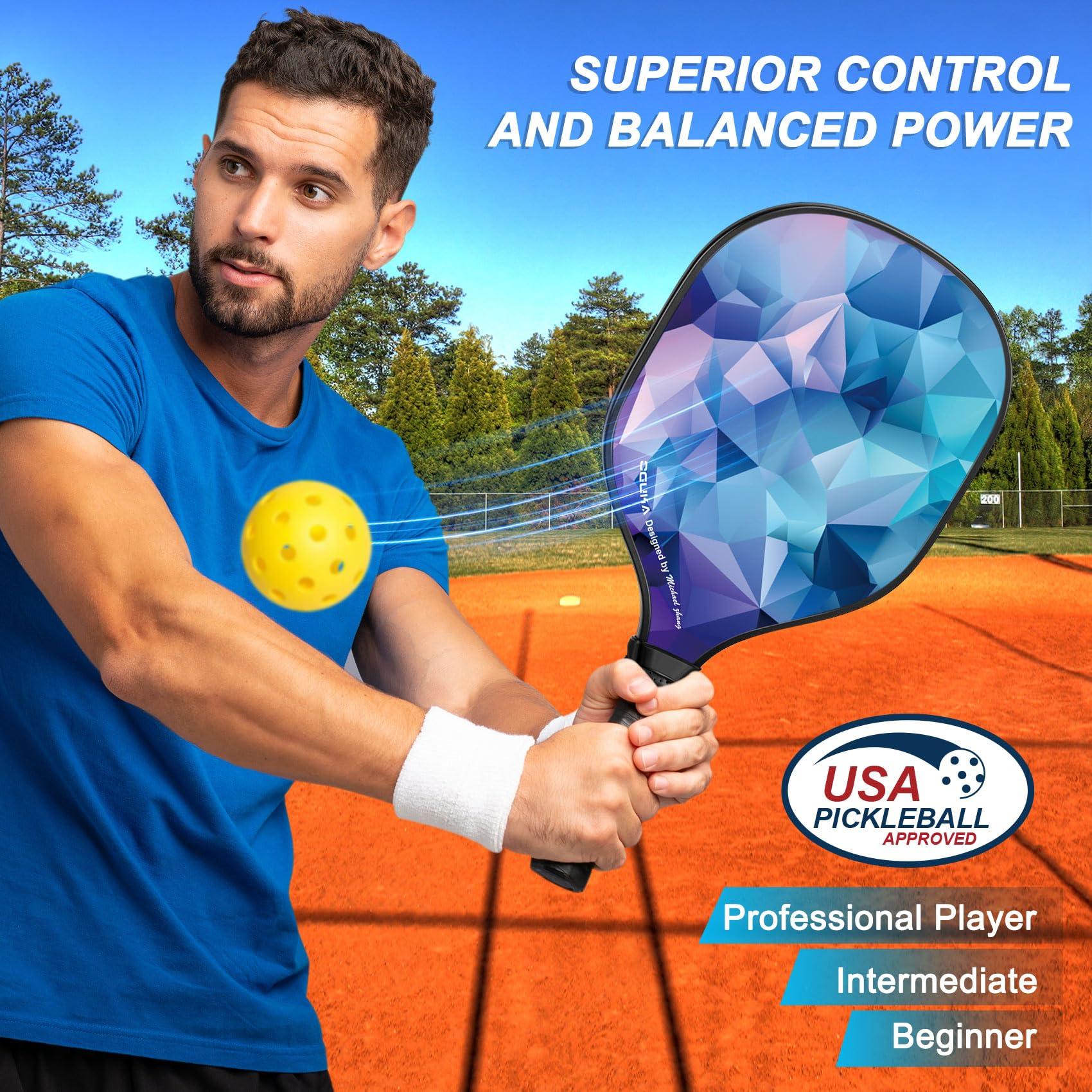 Oguka Pickleball Paddles, USAPA Approved Lightweight Pickleball Paddles Set of 4, 4 Pickleball Balls, 4 Cooling Towels& Bag, Premium Pickleball Rackets for Beginners & Pros - Image 2