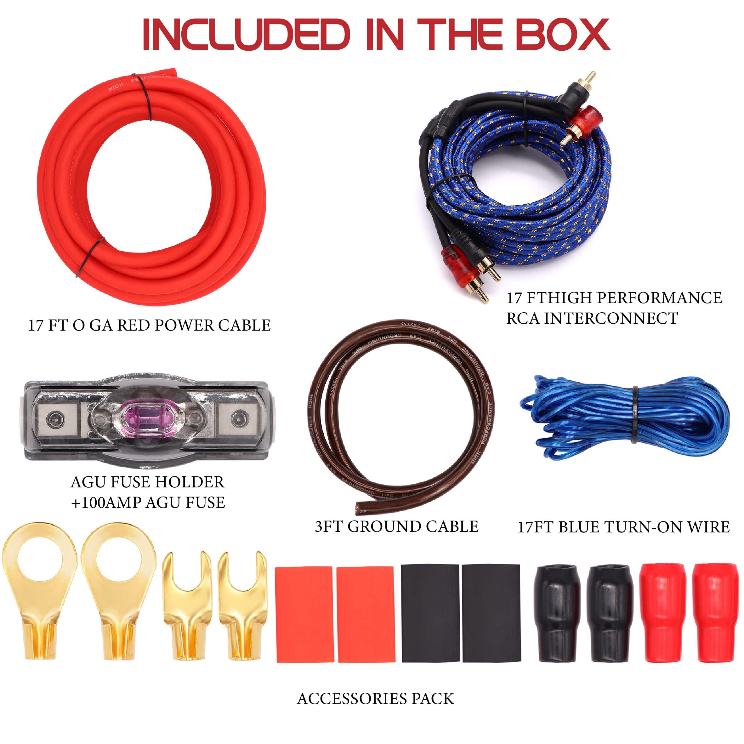 0 Gauge Amp Wiring Kit,3000 Watt Amplifier Sub Installation Kit Make Connections and Brings Power to Your Radio,Subwoofers and Speakers - Image 6