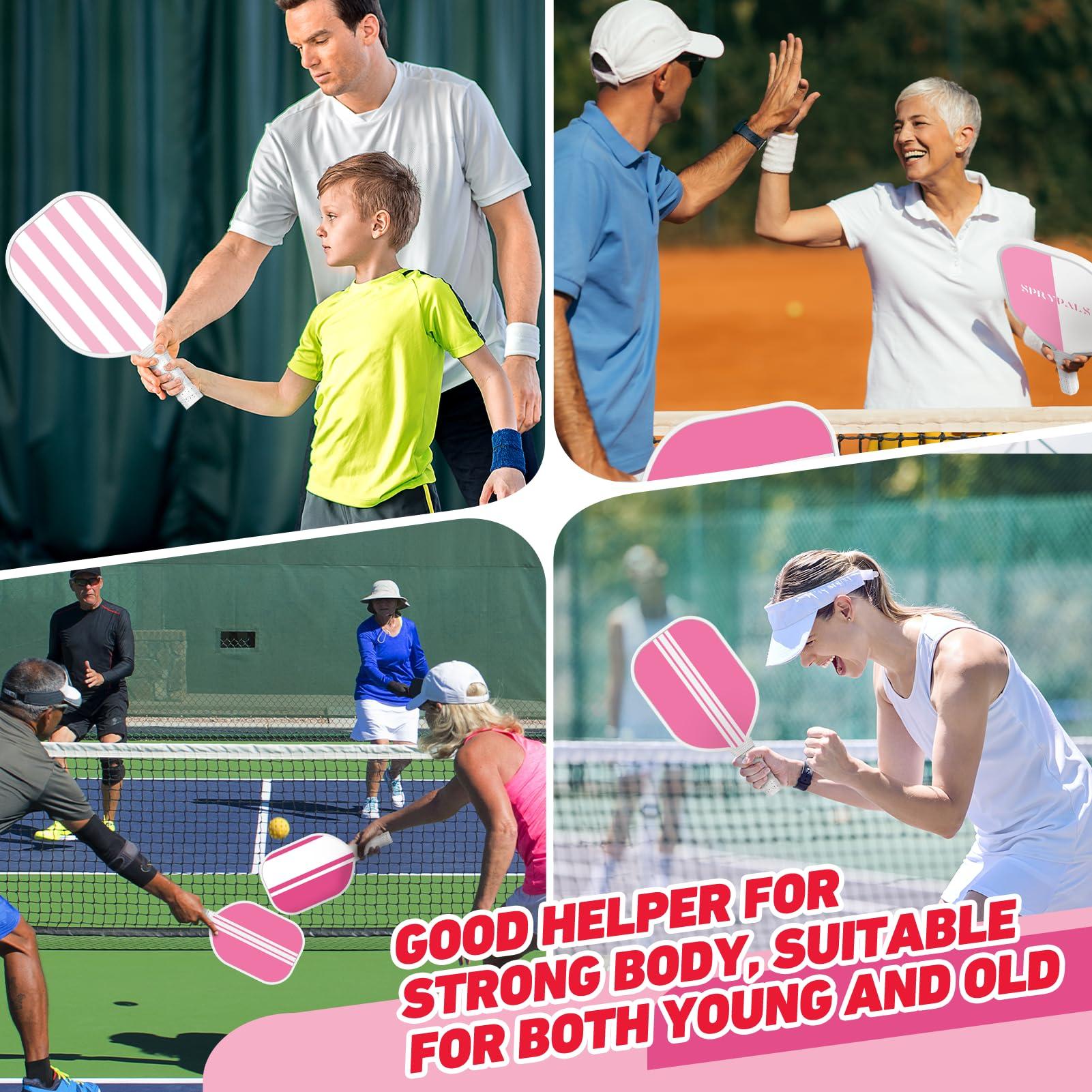 Pickleball Paddles Set of 4, USAPA Approved Pickleball Set of 4 with 4 Pickleball Balls & 1 Carry Bag Premium Wooden Cute Pickle Ball Paddles Rackets Ergonomic Cushion Grip Gifts for Women Youth Men - Image 7