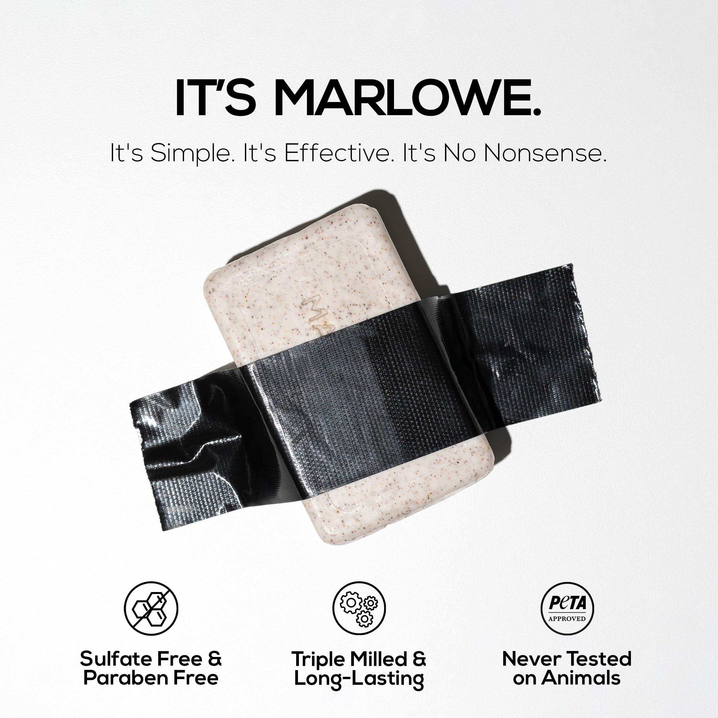 MARLOWE. No. 102 Body Scrub Soap 7 oz (3 Bars), Exfoliating Soap Bar with Shea Butter, Olive Oil & Green Tea Extracts, Cleanses, Smooths & Revitalizes Skin, Original Sage & Fir Scent - Image 4