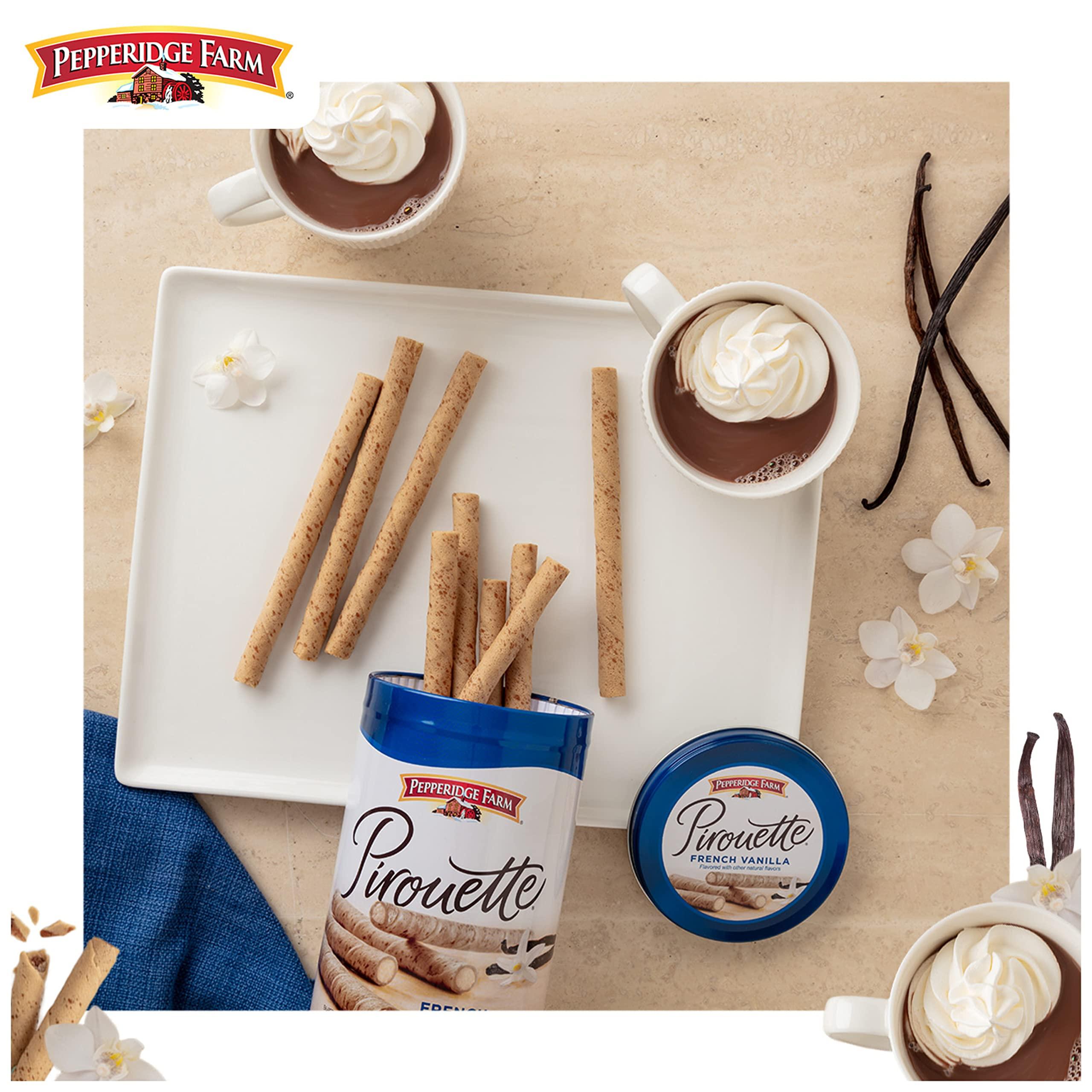 Pepperidge Farm Pirouette Cookies, French Vanilla Flavored Crème Filled Wafers, 13.5 Oz Tin - Image 5
