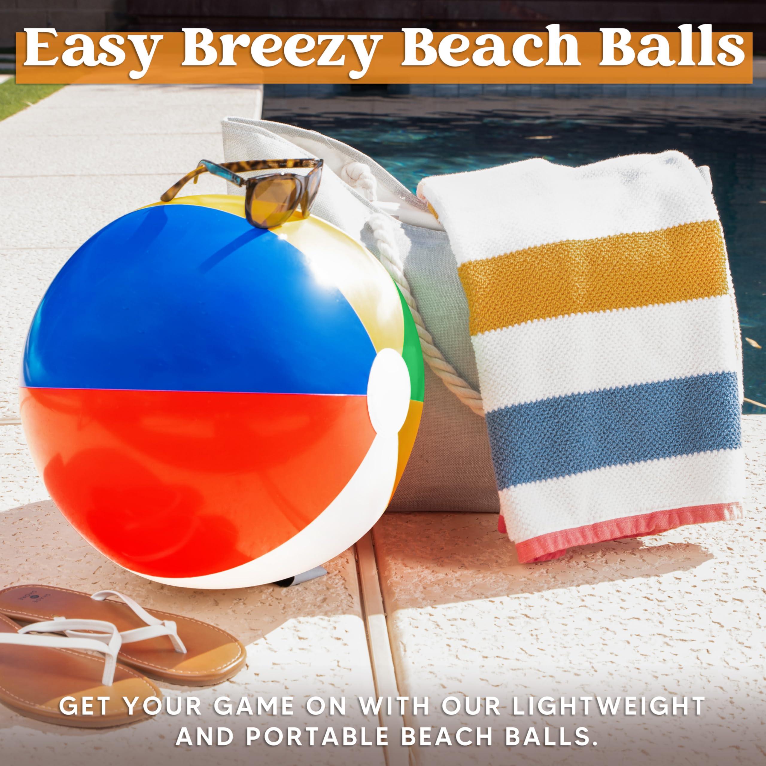 JOYIN 2-Pack 20" Beach Balls - Pool Toys Large Inflatable Beach Ball Swimming Pool Water Games, Classic Rainbow Color Beachball Luau Birthday Decorations Party Supplies Party Favors Gifts - Image 5