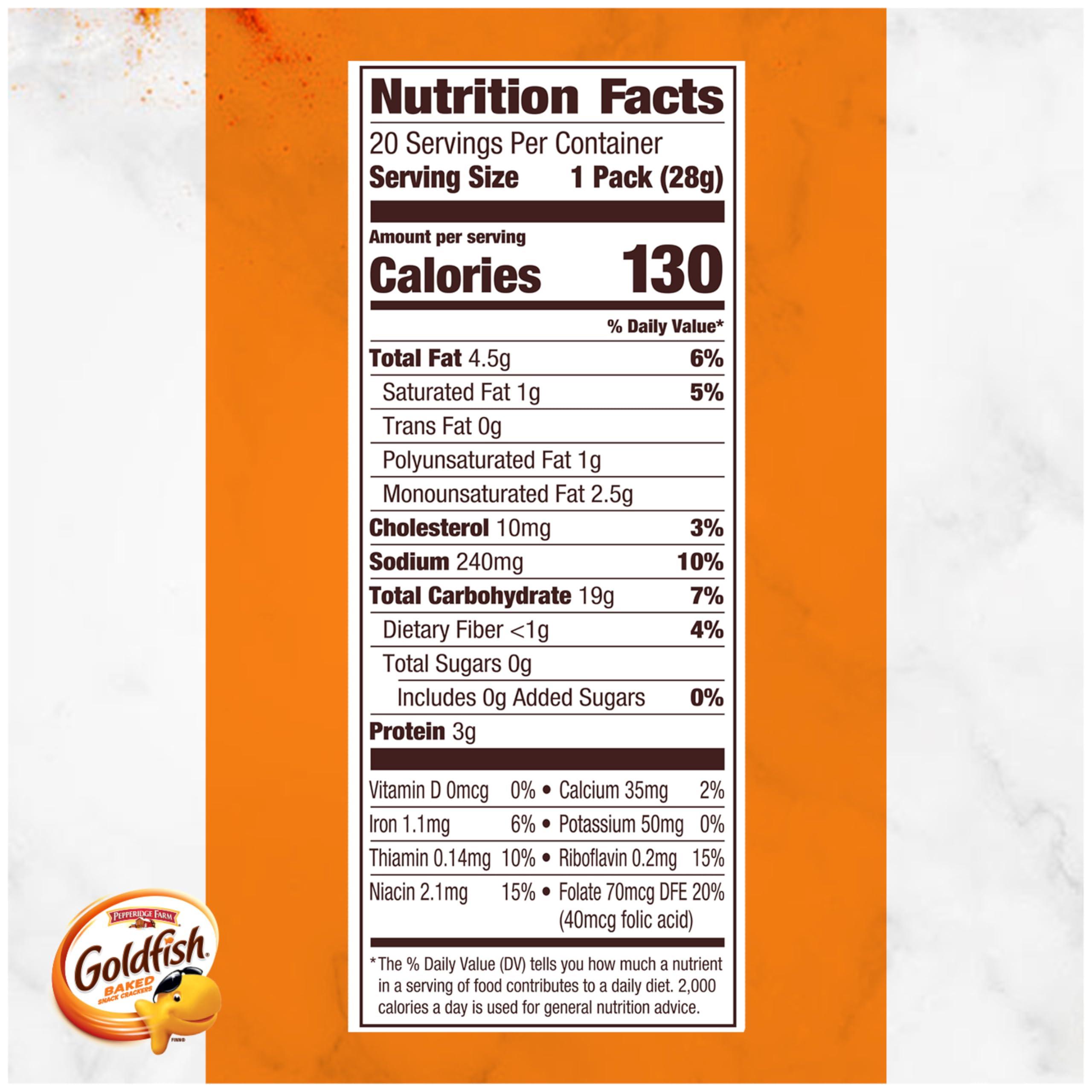 Goldfish Cheddar Cheese Crackers, Baked Snack Crackers, 1 oz On-the-Go Snack Packs, 20 Count Box - Image 3