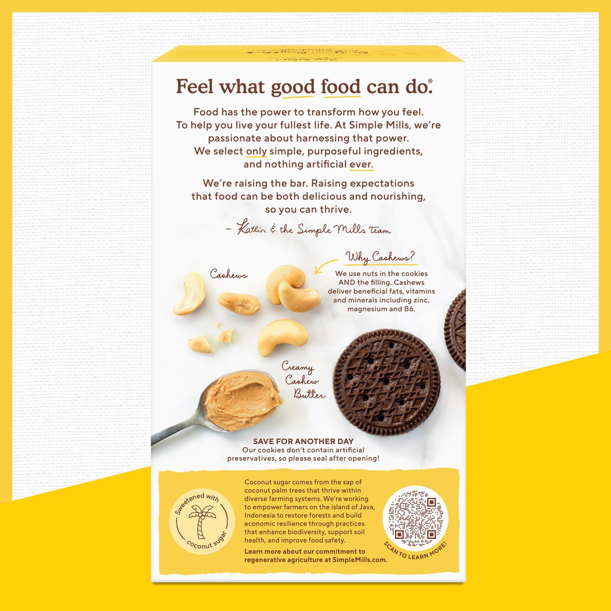 Simple Mills, Cocoa Cashew Crème Sandwich Cookies - Gluten Free, Vegan (Pack of 1) - Image 5