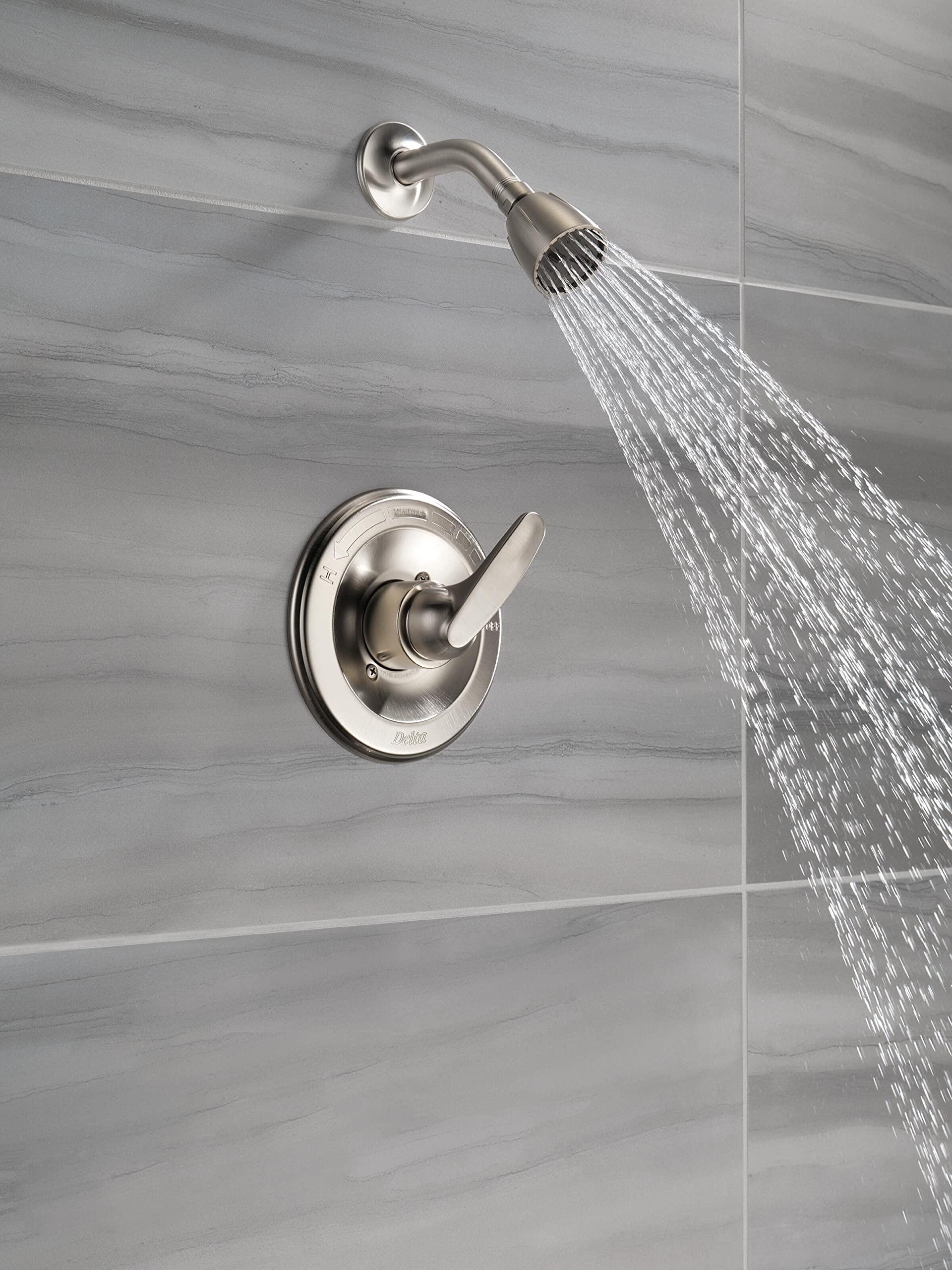 Delta Faucet Foundations Brushed Nickel Shower Faucet Set with 2-Spray Brushed Nickel Shower Head, Shower Trim Kit, Shower Faucet Sets Complete, Stainless BT13210-SS (Valve Not Included) - Image 2