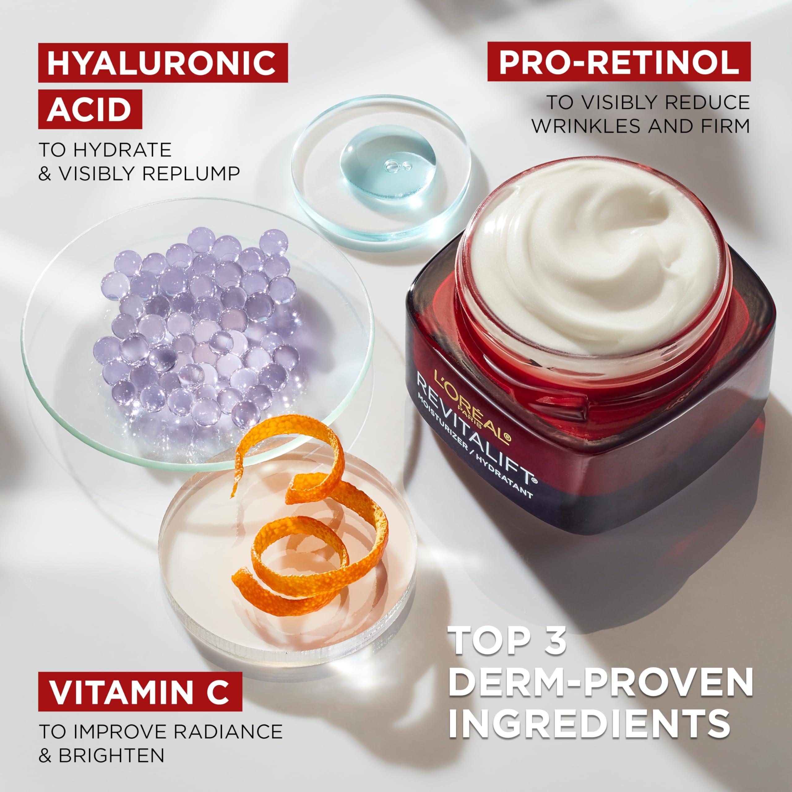 L'Oreal Paris Revitalift Triple Power Anti-Aging Face Moisturizer, Pro Retinol, Hyaluronic Acid & Vitamin C to Reduce Wrinkles, Firm & Brighten Skin, 1.7 Oz - Image 3