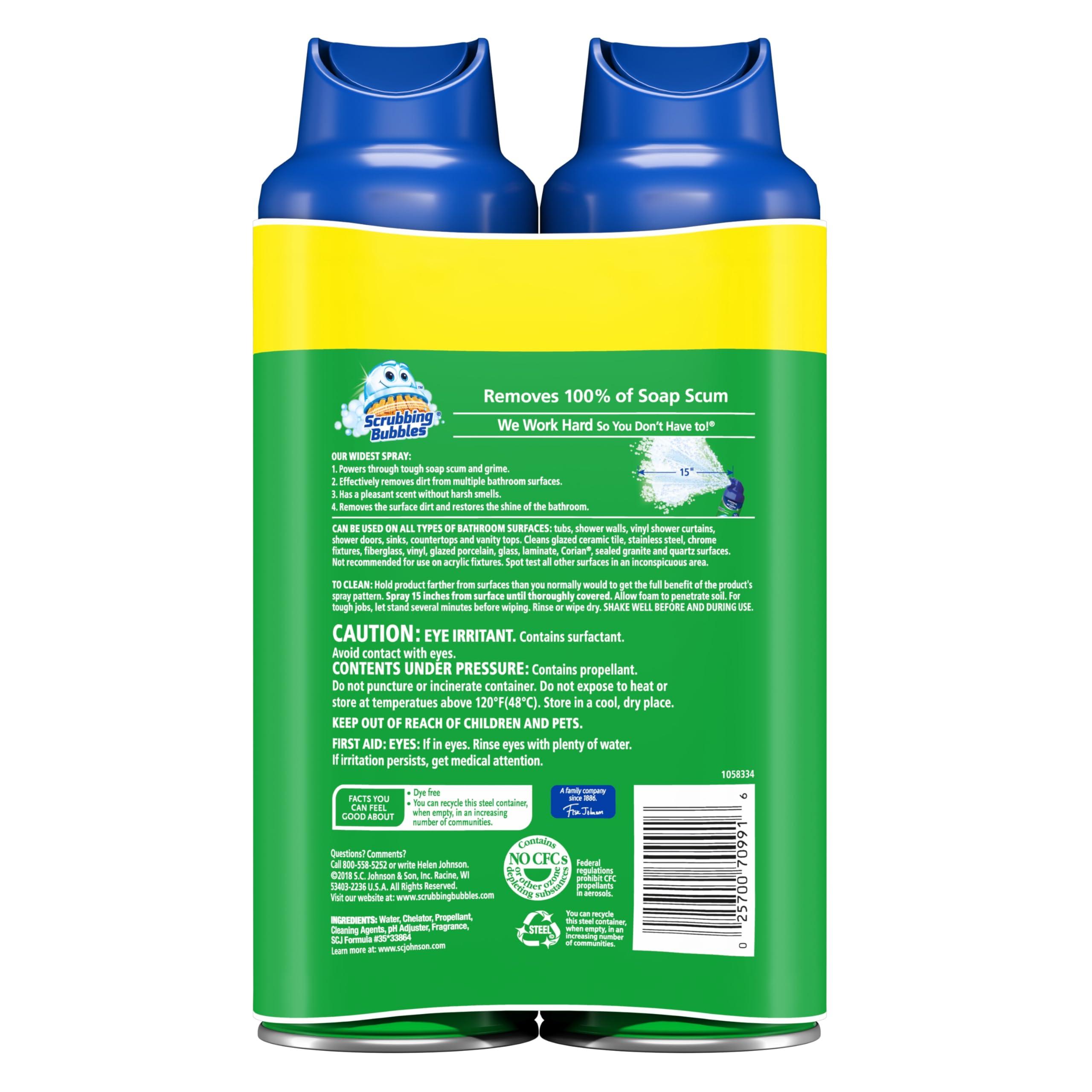 Scrubbing Bubbles Mega Bathroom and Shower Foamer Aerosol, Rainshower Scent, 20oz (Pack of 2) - Image 2