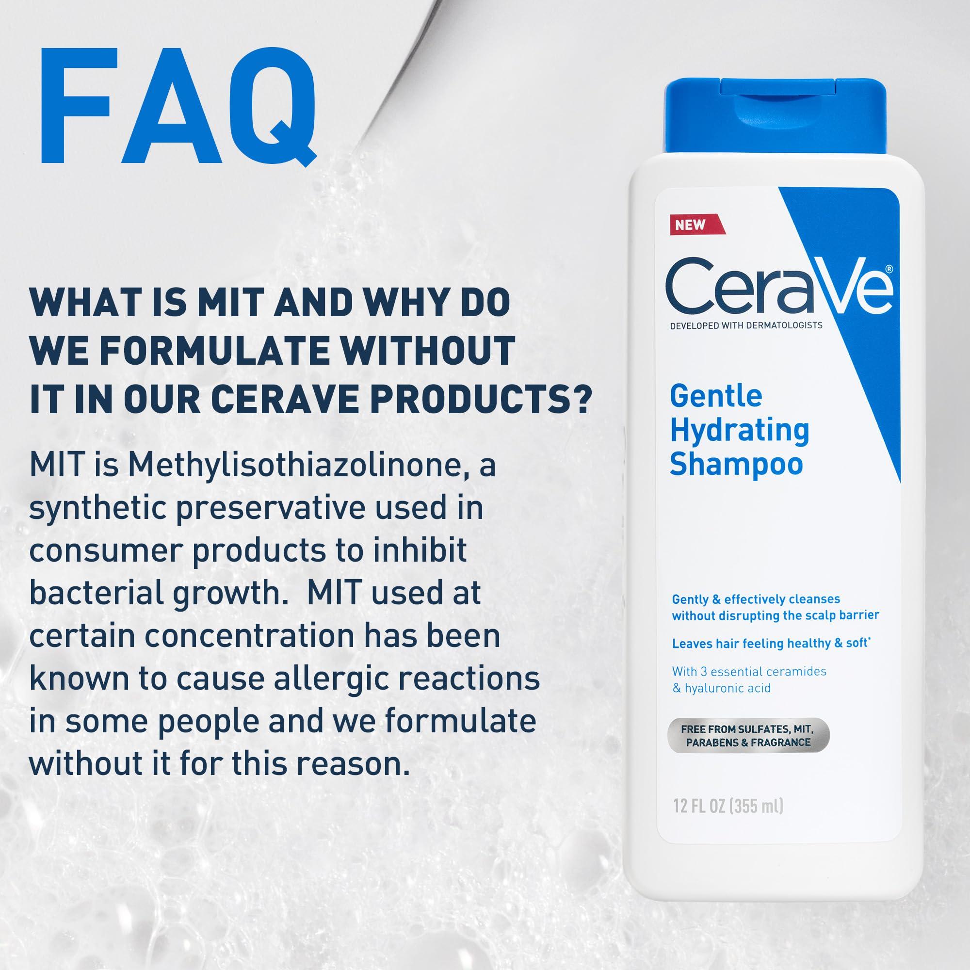 CeraVe Gentle Hydrating Shampoo, With Ceramides, Niacinamide & Hyaluronic Acid For Soft, Healthy Looking Hair & Scalp, Sulfate Free & Color Safe Shampoo, For All Hair Types, 12 Oz - Image 7