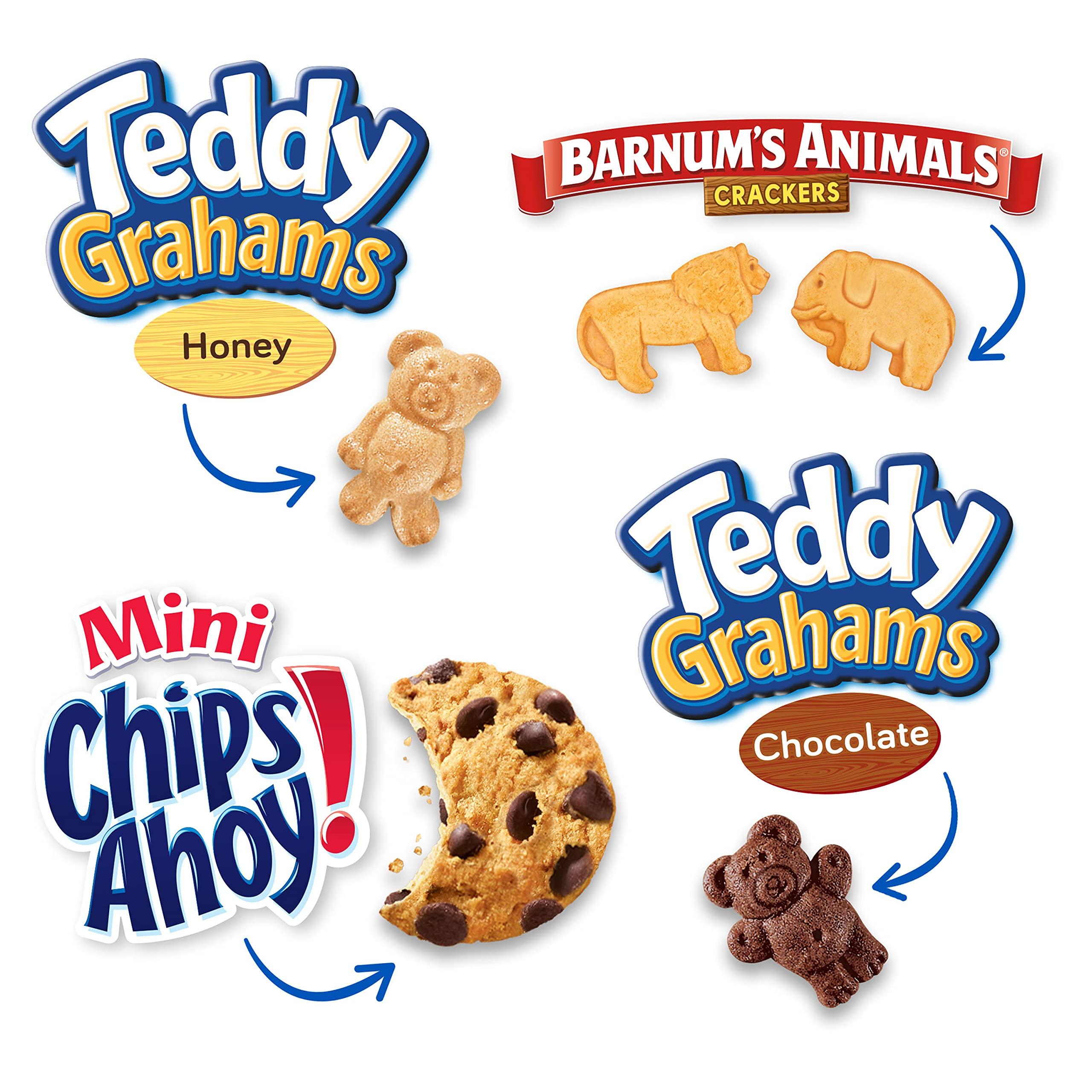 Nabisco Fun Shapes Variety Pack, Barnum's Animal Crackers, Teddy Grahams and CHIPS AHOY! Cookies, 20 Snack Packs - Image 4
