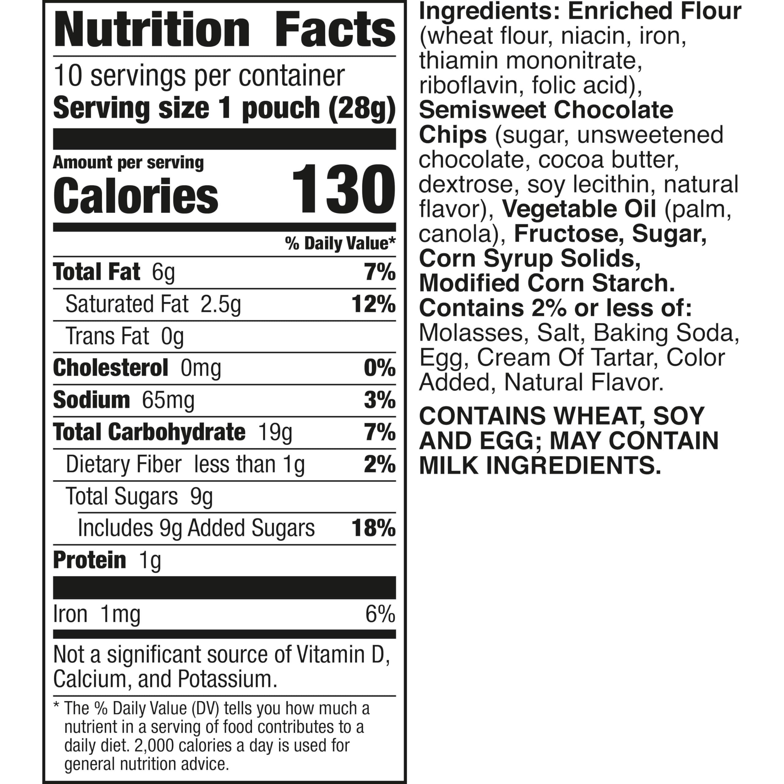 Pillsbury Mini Soft Baked Cookies, Chocolate Chip, Snack Bags, 10 Ct, 10 oz - Image 2