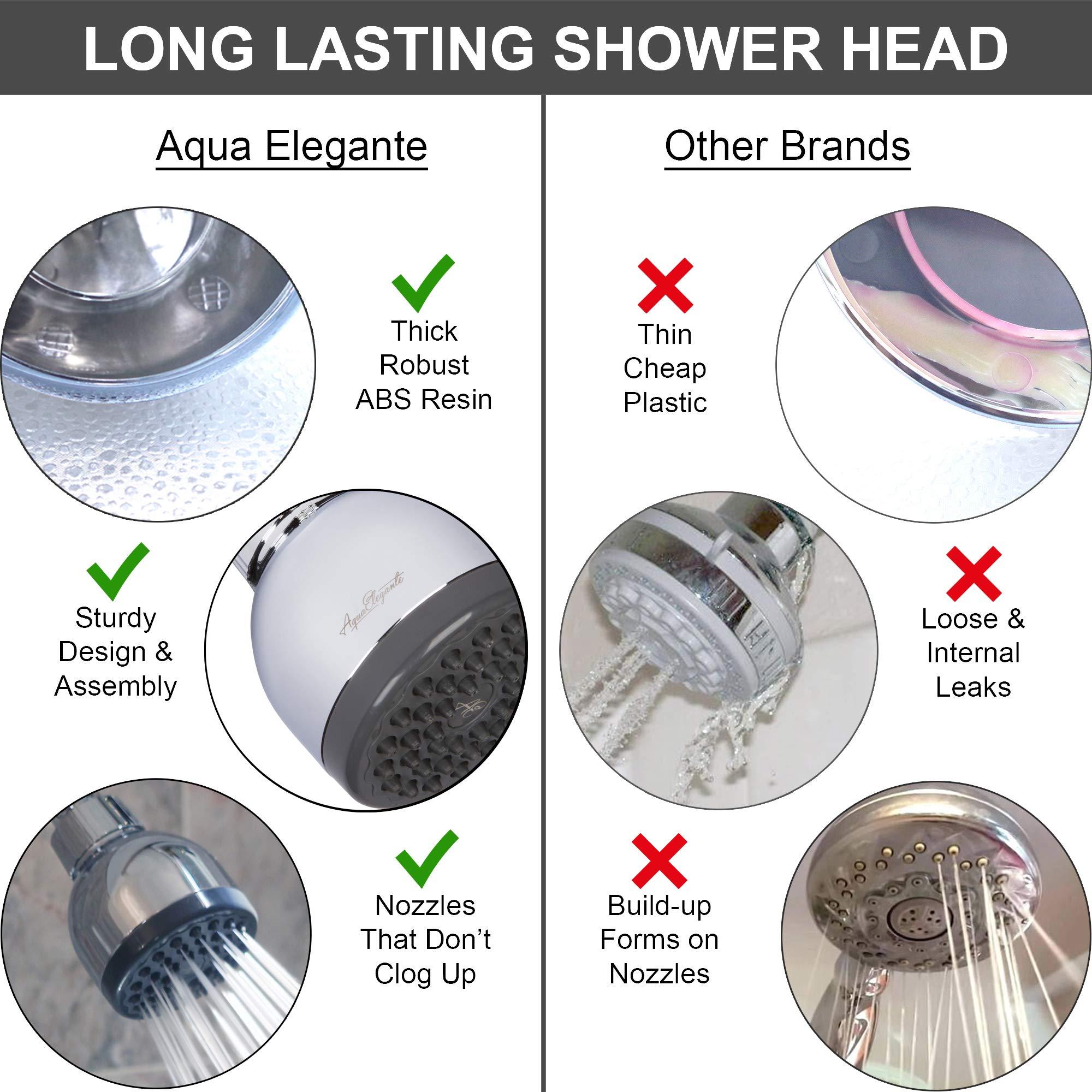 Aqua Elegante 3 Inch High Pressure Shower Head - Best Pressure Boosting, Wall Mount, Bathroom Showerhead For Low Flow Showers, 2.5 GPM - Chrome - Image 3