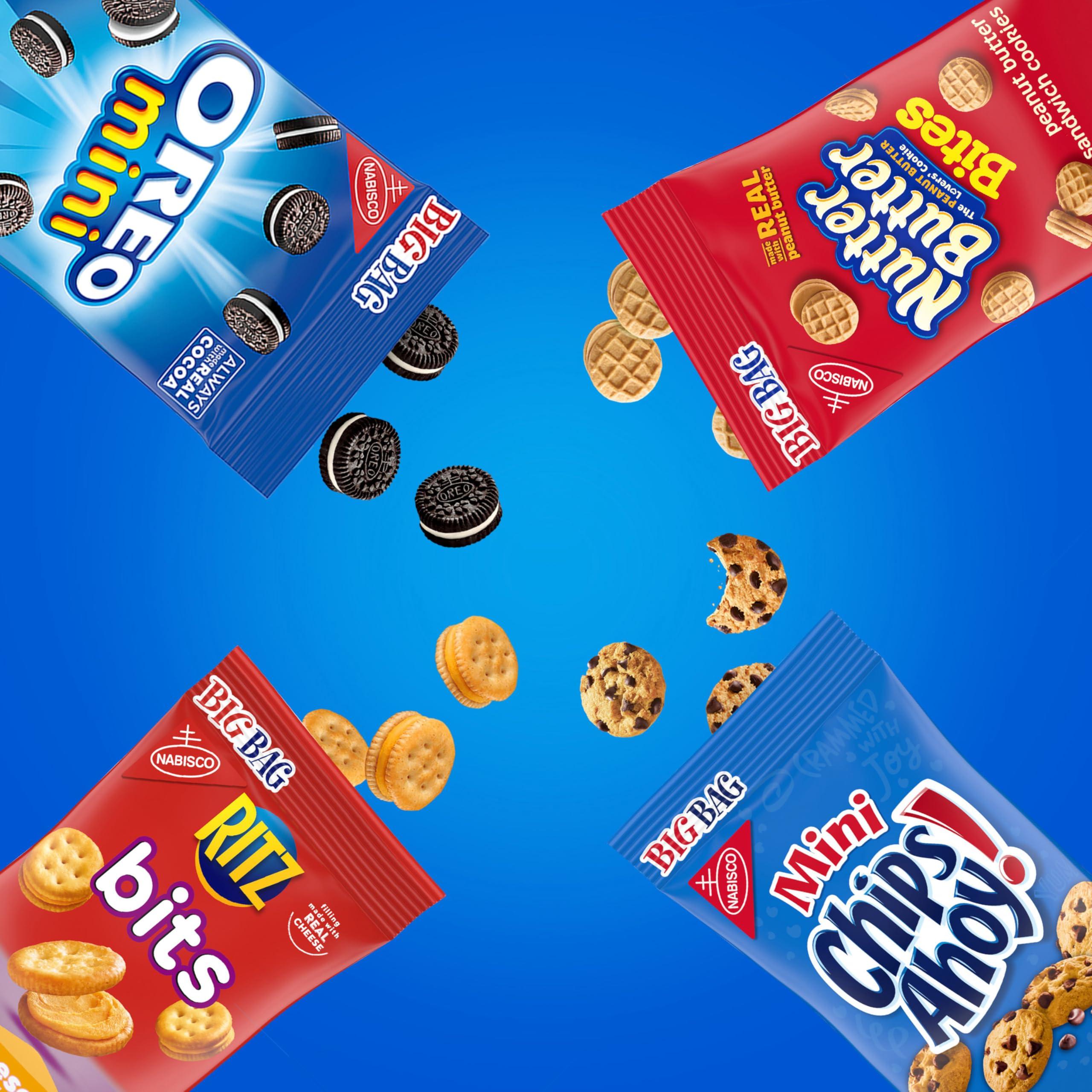 OREO Mini Cookies, CHIPS AHOY! Mini Cookies, Nutter Butter Bites & RITZ Bits Cheese Crackers Variety Pack, 15 Big Bags - Image 12