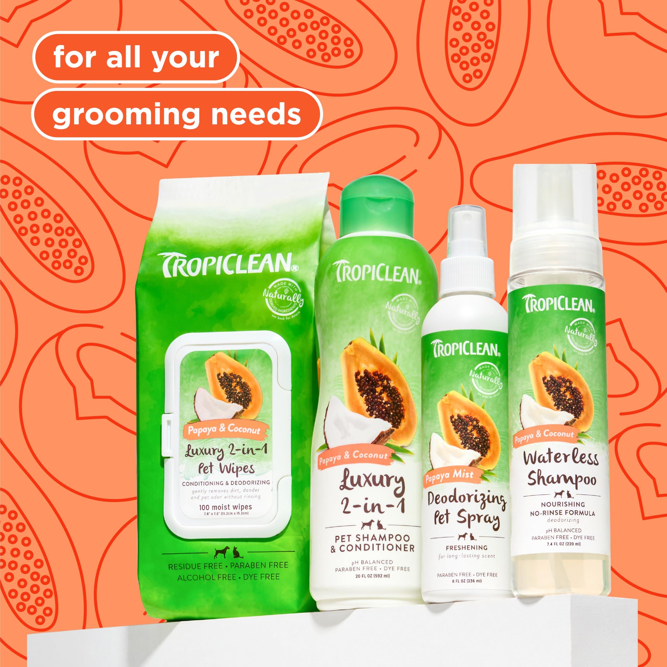 TropiClean 2-in-1 Dog Shampoo and Conditioner, Moisturizing Dog Detangler, Puppy Safe, Made in the USA, Papaya Scent, Cat & Kitten Safe, 20oz. - Image 9