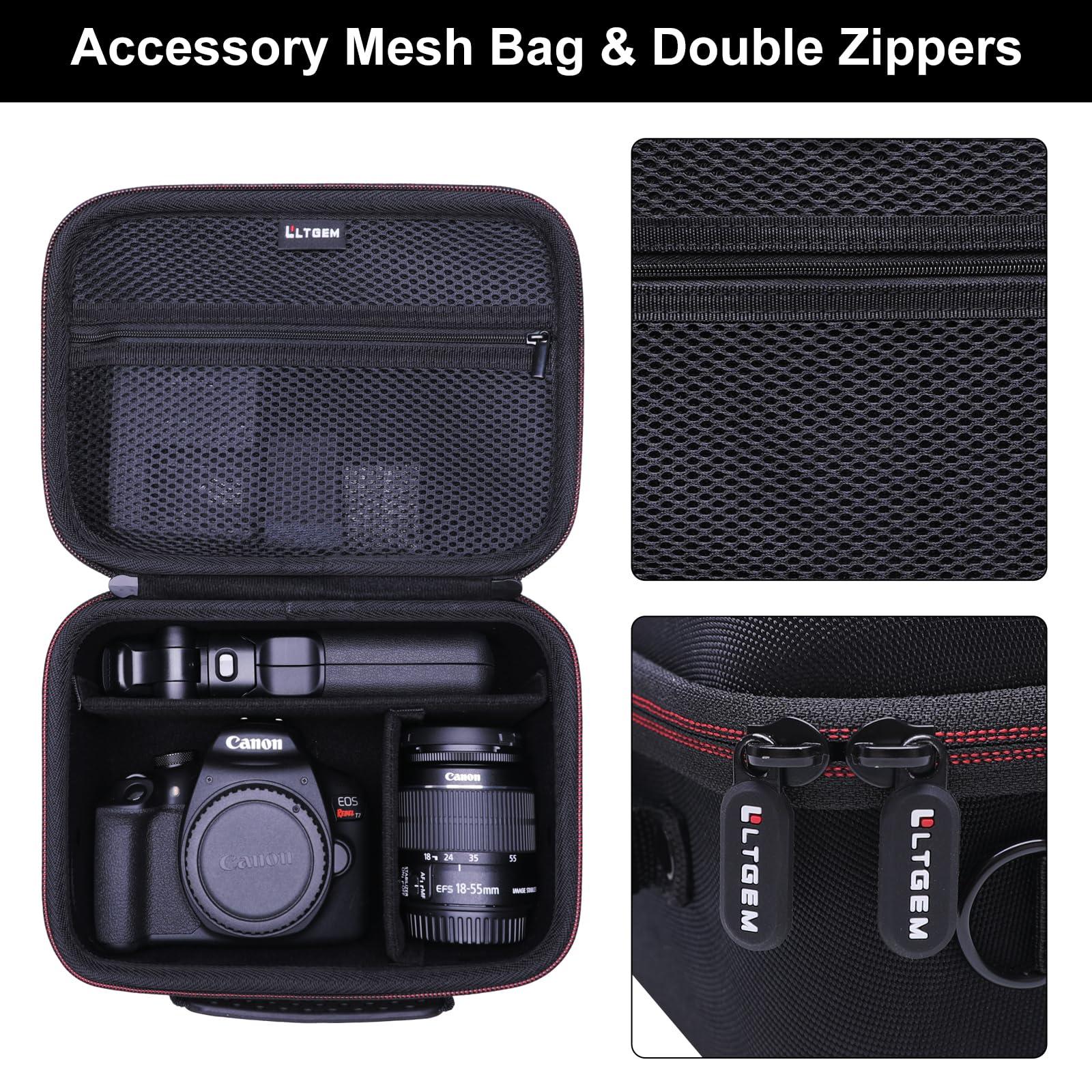 Camera Case Compatible with Canon EOS Rebel T7/R50/R6 Mark II/R100/R50 V/T6/R8/R10/R5 Mark II/RP/R7/5D Mark IV/SL3/R5/T100 DSLR SLR Camera, Lens and Tripod with 4 Dividers and Shoulder Strap, Black - Image 4
