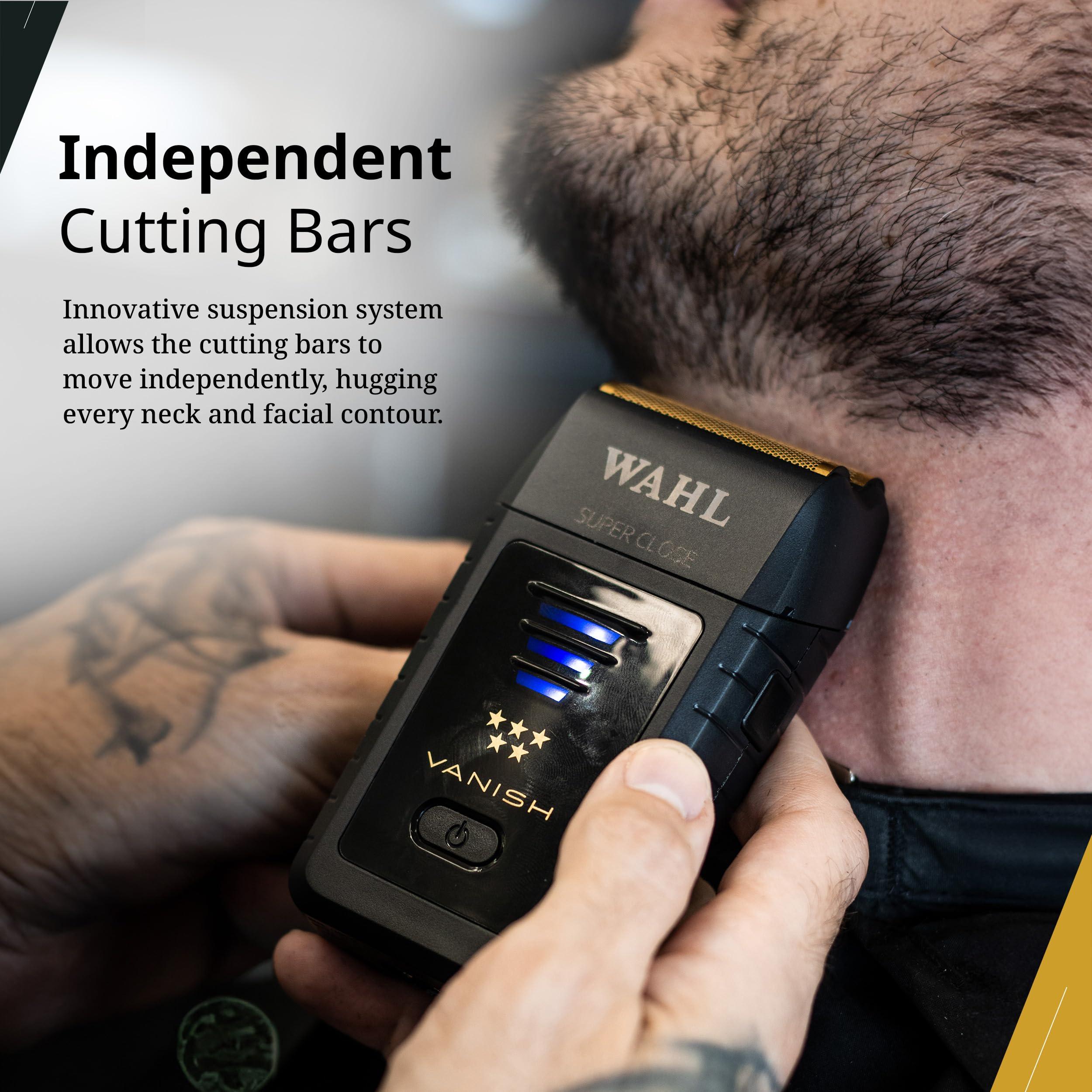 Wahl Professional 5 Star Vanish Shaver Cordless With Pop Foil Bars Ergonomic Design 100 Min Runtime Lithium Ion Battery - Image 3