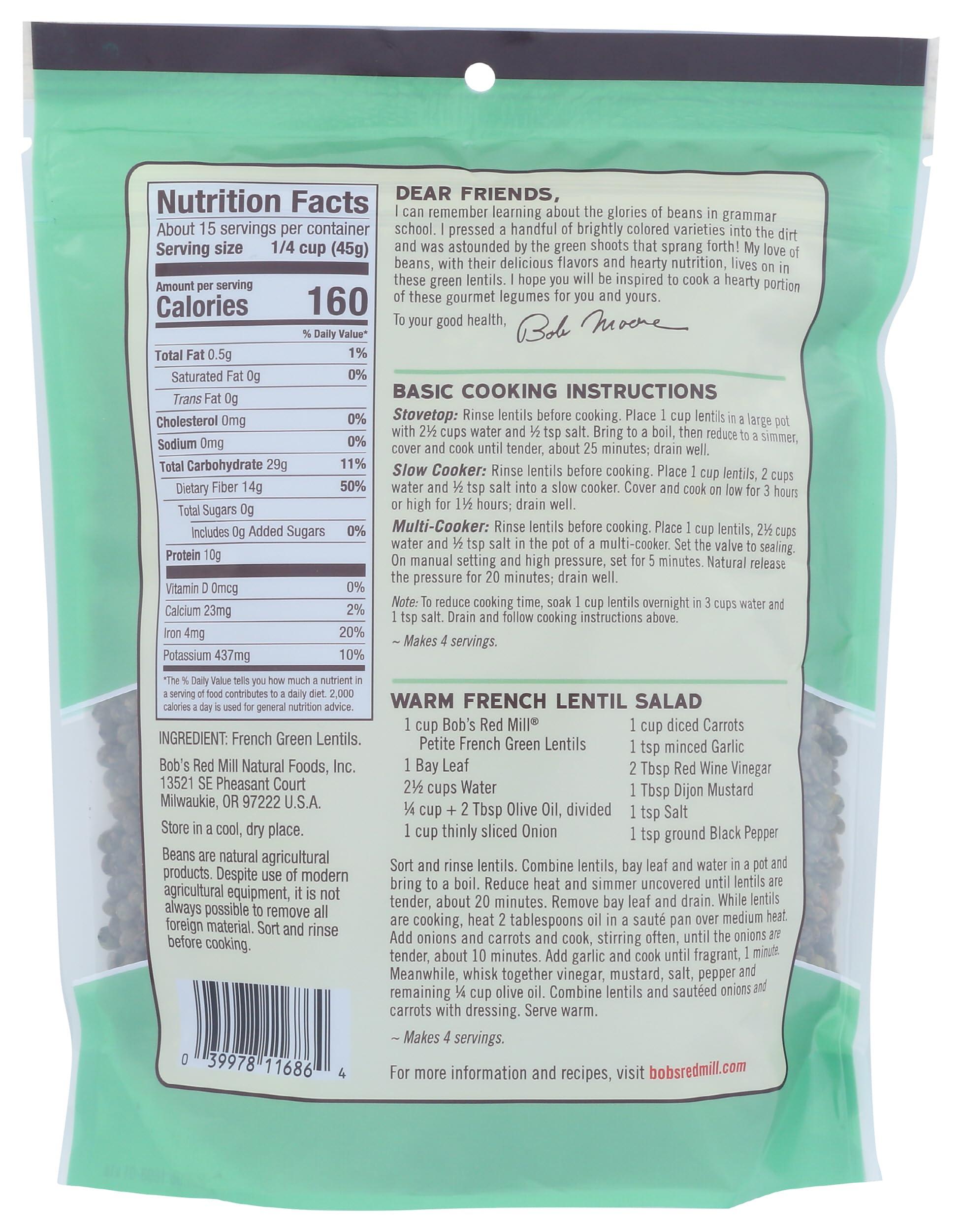 Bob's Red Mill Petite French Green Lentils, 24 Oz - Image 2