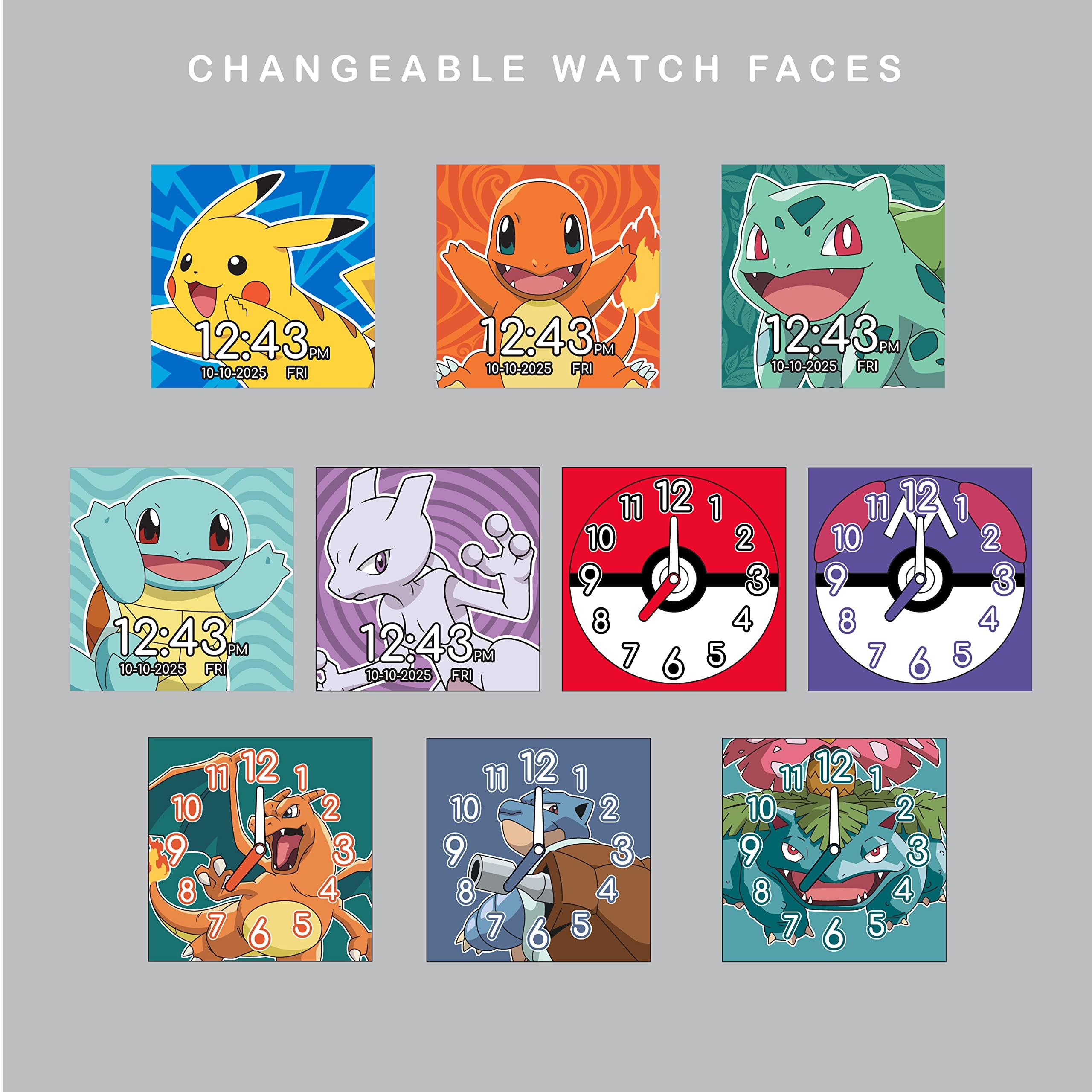 Accutime Pokémon Interactive Kids Smartwatch with Touchscreen, Interchangeable Pikachu & Friends Straps, Built-in Camera, Games, Alarm, Stopwatch, Calculator, and 10 Watch Faces - Fits Wrists 5.5"-8" - Image 4