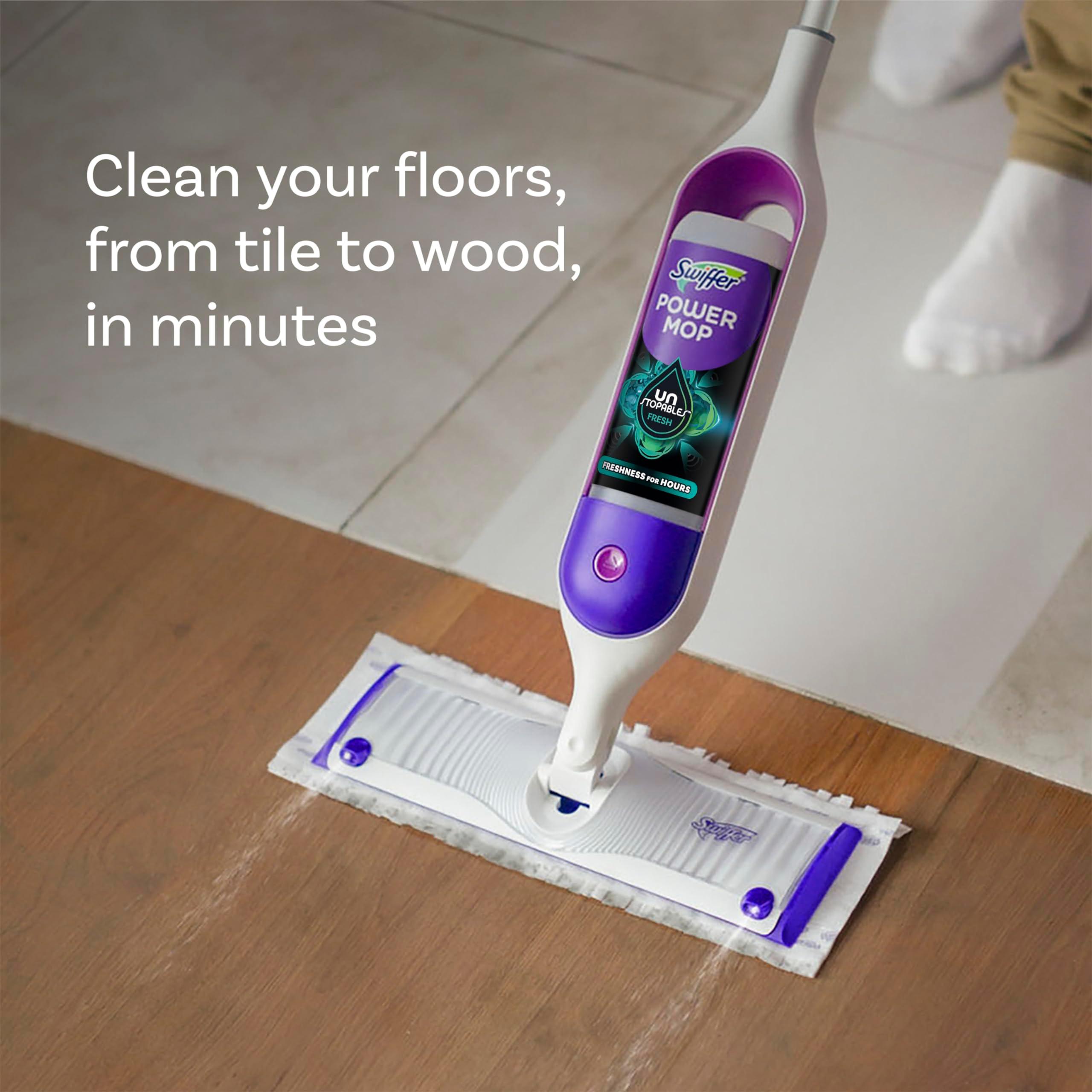 Swiffer PowerMop Floor Cleaning Solution with Unstopables Fresh Scent, PowerMop Refills, Floor Cleaner for Mopping, 25.3 fl oz, 2 Pack - Image 4