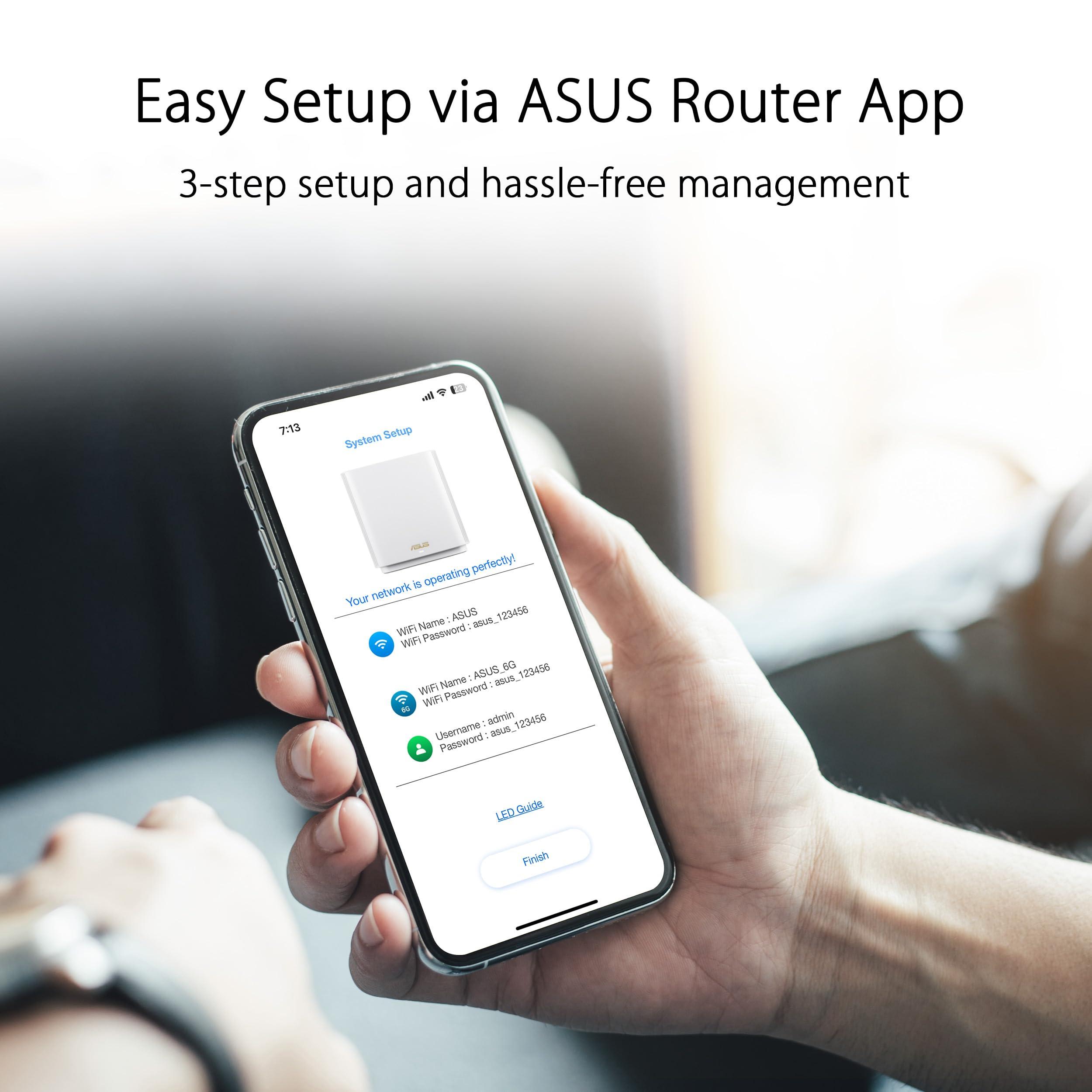 ASUS ZenWiFi Whole-Home Tri-band Mesh WiFi 6E System (ET9 2PK), Coverage up to 5,500 sq.ft, 7800Mbps, new 6GHz band, AiMesh, Lifetime Free Internet Security, Parental Control, EasySetup, Instant Guard - Image 8