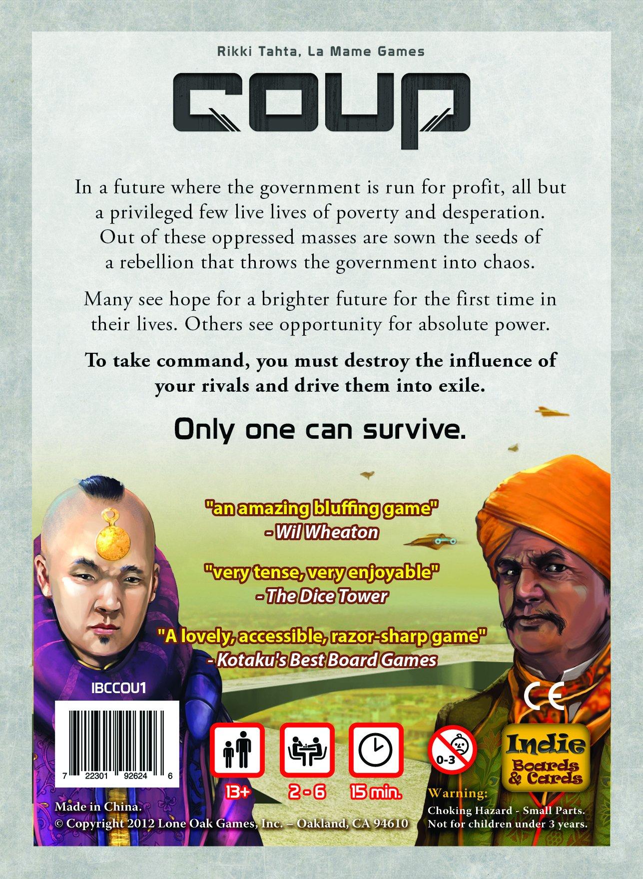 Coup - The Fast, Fun Bluffing Party Game for 2-6 Players. Perfect for Family Game Night with your Teens or Friends. Can you get away with your bluff? Over 1 Million copies sold! - Image 2
