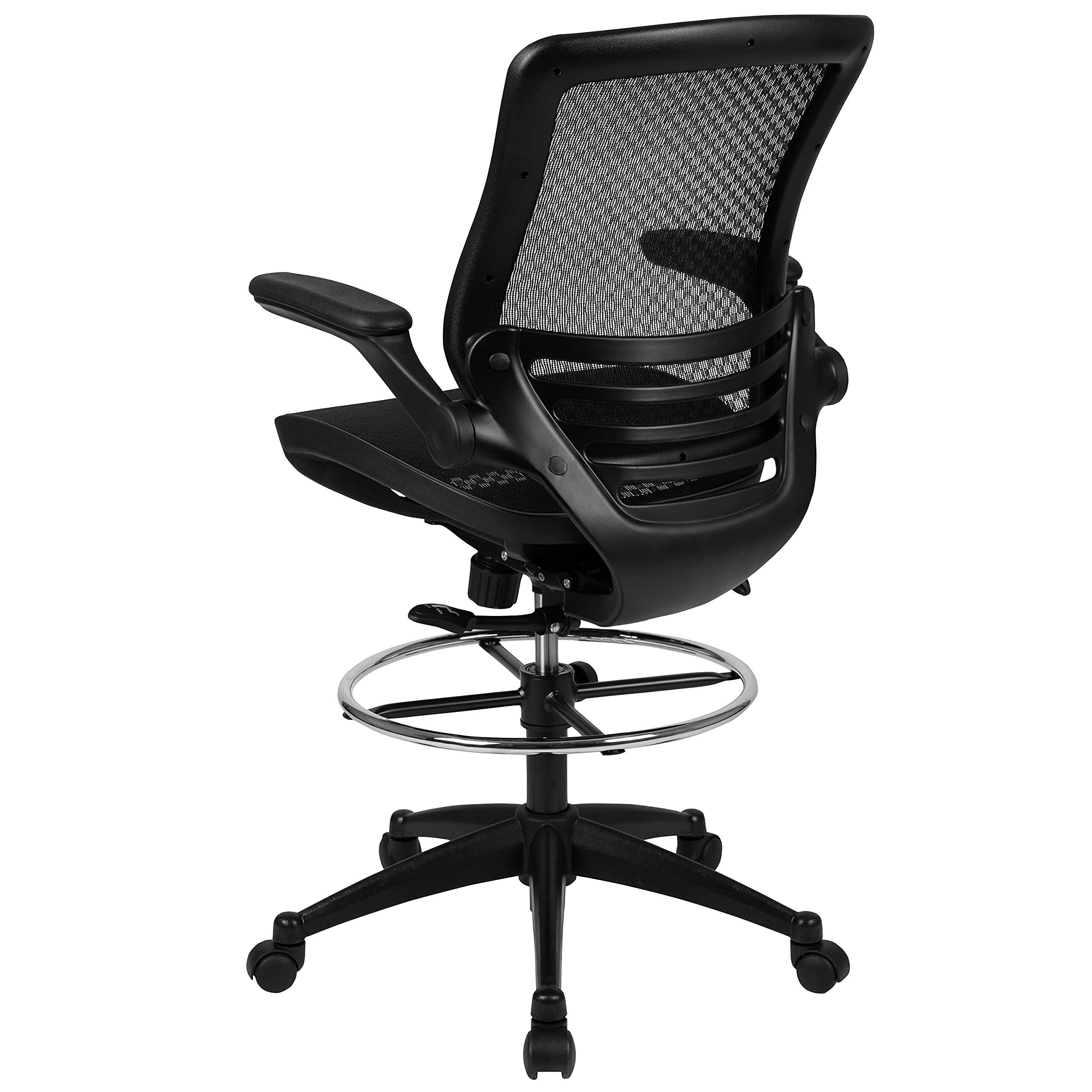Flash Furniture Waylon Mid-Back Swivel Office Chair with Adjustable Foot Ring and Seat Height, Ergonomic Executive Chair with Armrests, Black - Image 11