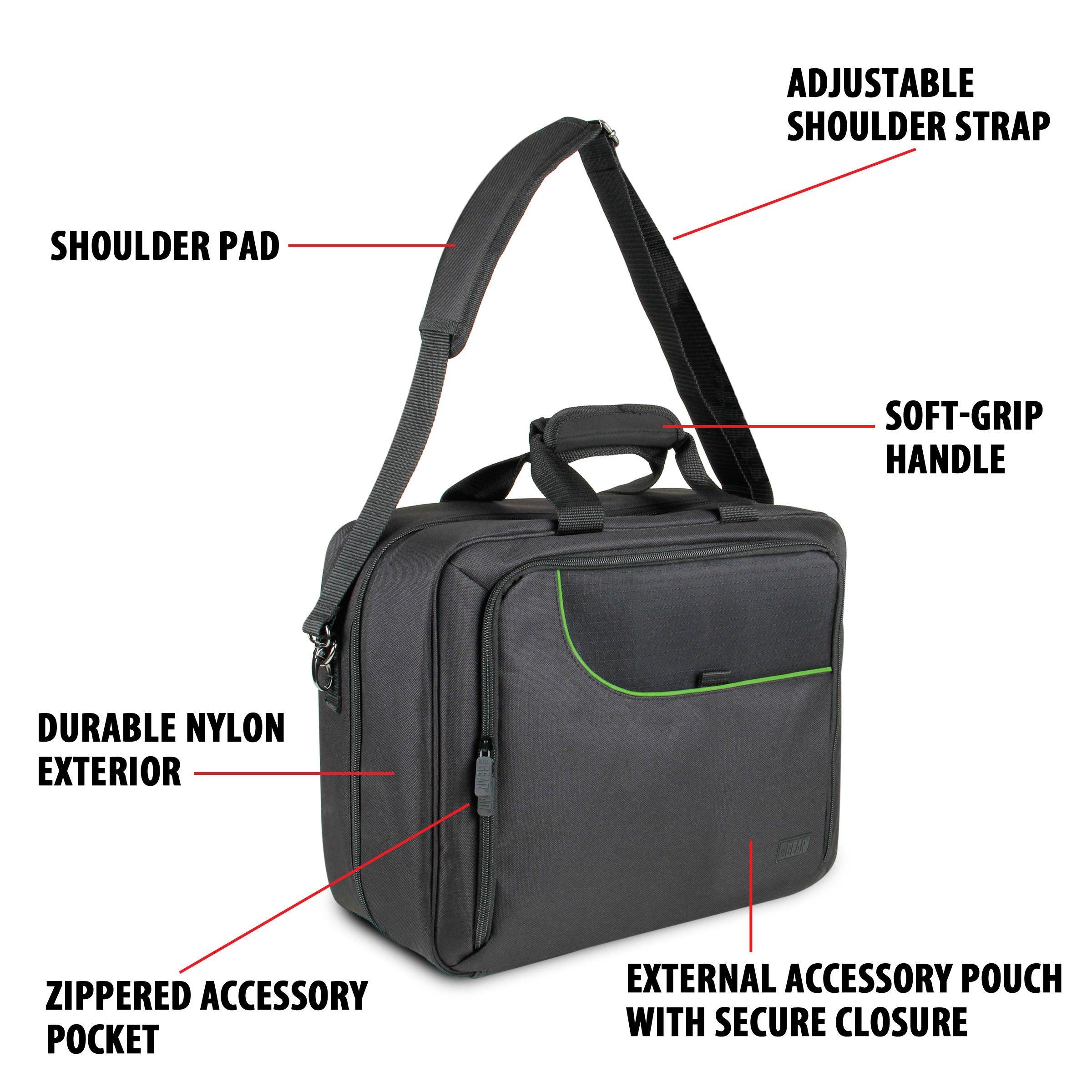 USA Gear Console Carrying Case - Xbox Travel Bag Compatible with Xbox One and Series S with Water Resistant Exterior and Accessory Storage for Controllers, Cables, Gaming Headsets and More - Image 4