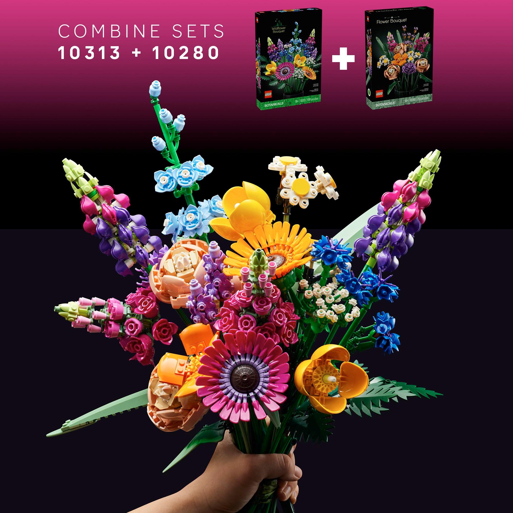 LEGO Icons Flower Bouquet Building Set - Artificial Flowers for Decoration for Home and Display, Ages 18+ - Small Fake Flowers for Table, Desk, Office - Gift for Graduation - 10280 - Image 9
