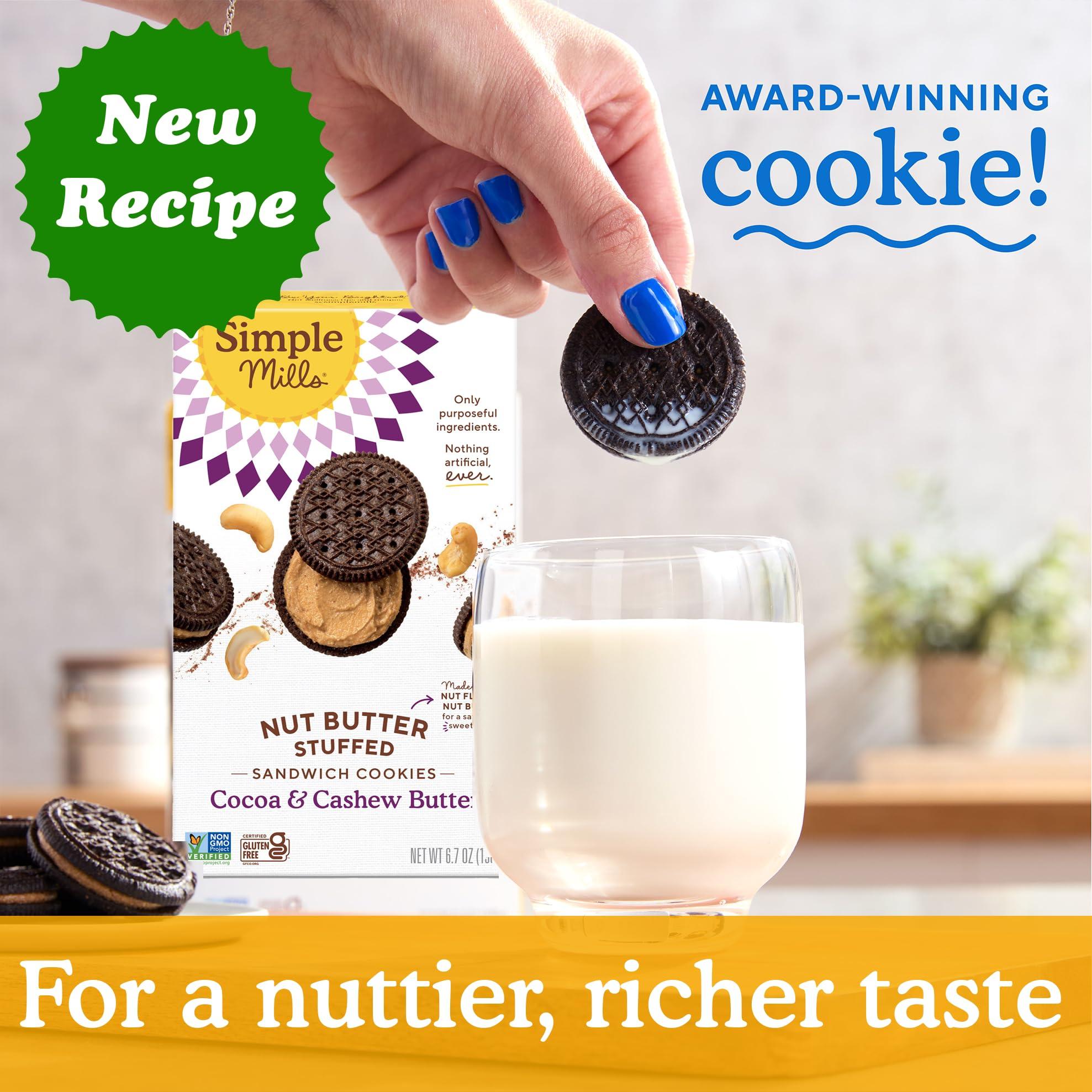 Simple Mills, Cocoa Cashew Crème Sandwich Cookies - Gluten Free, Vegan (Pack of 1) - Image 3