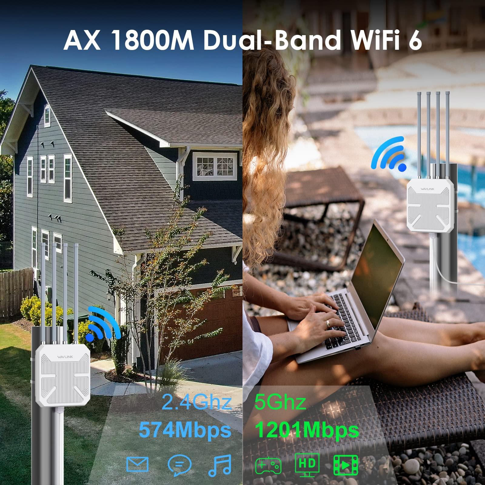 WAVLINK Outdoor WiFi 6 Wireless Access Point, AX1800 WiFi 6 Extender Long Range, Support Active PoE, 4x8dBi Antennas,Work with Starlink/Repeater/Router,IP67,Up to 128 Devices for Farm,Yard,RV,Campsite - Image 3