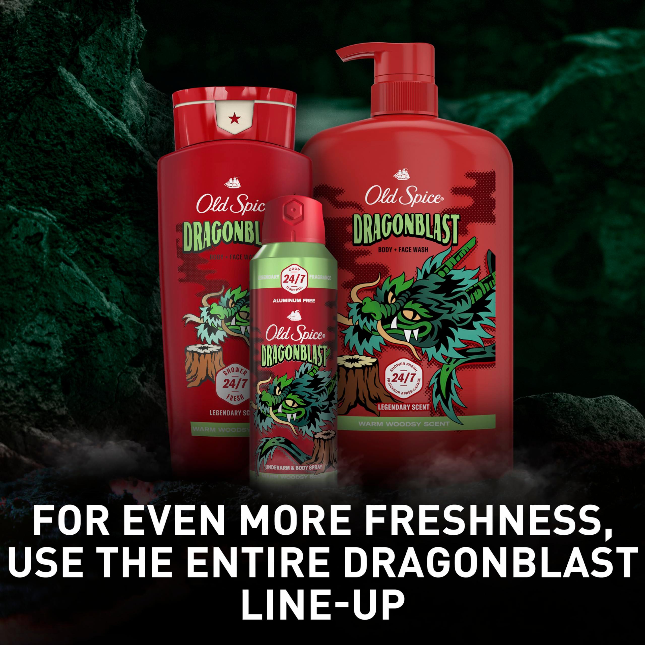 Old Spice Cleansing Body Wash for Men, 3X Defense, 24/7 Shower Fresh with Lasting Scent, 2-in-1 Body & Face Wash, Dragonblast Scent, 24 oz (Pack of 4) - Image 9