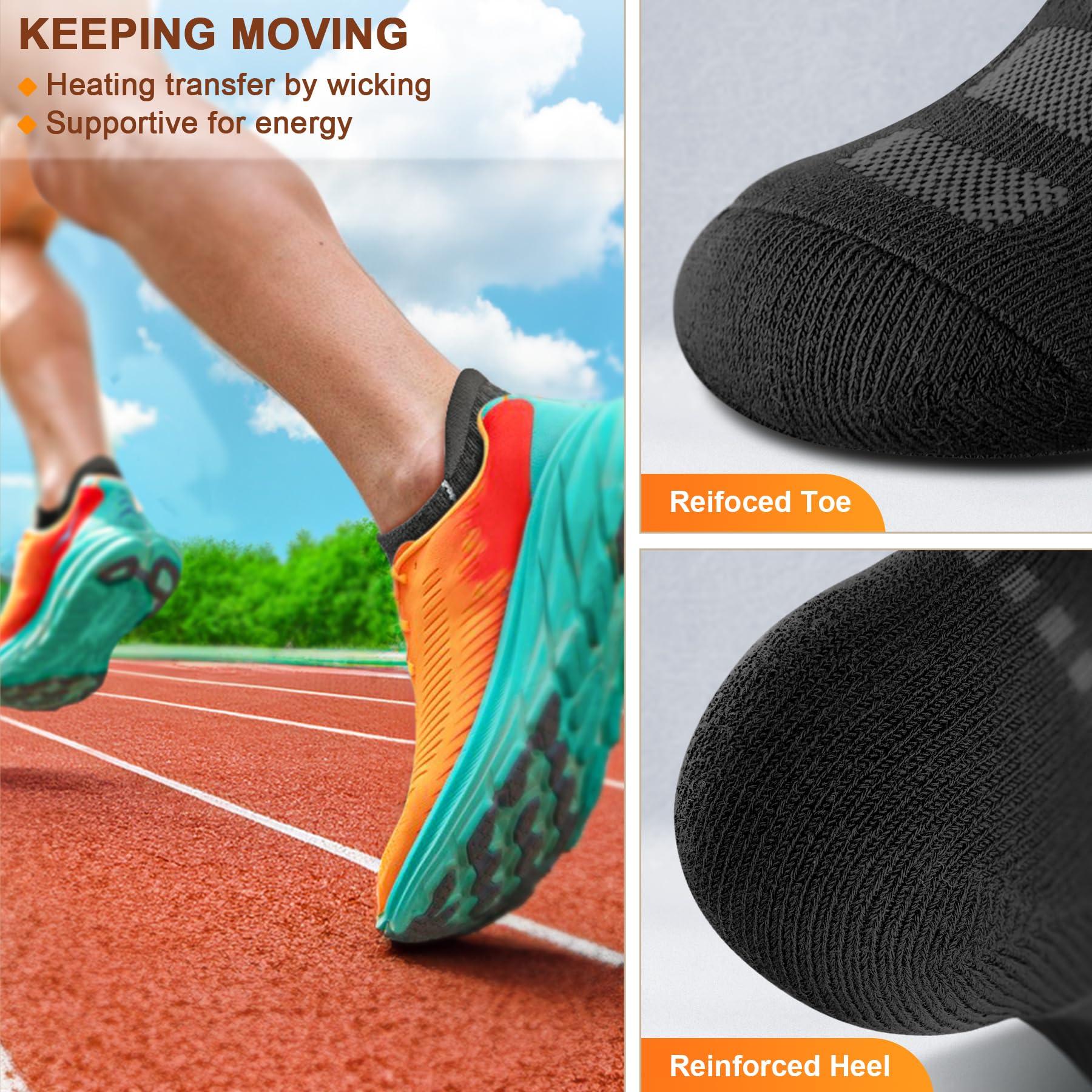 BULLIANT Men Running Socks 6Pairs-Ankle Athletic Socks Wicking Cushioned for Men Walking-Arch Compression Support - Image 5