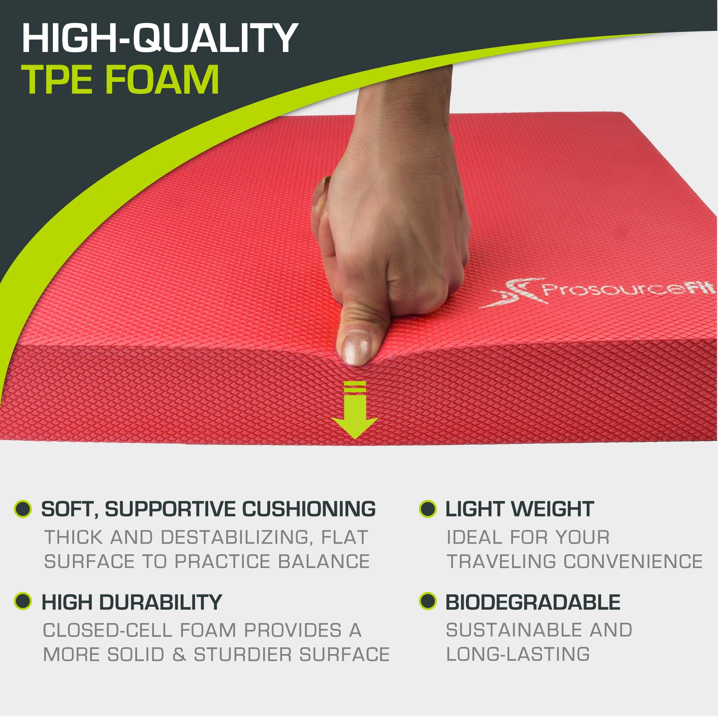 ProsourceFit Exercise Balance Pad – Large Cushioned Non-Slip Foam Mat & Knee Pad for Fitness, Stability Training, Physical Therapy, Yoga 15"x19" - Image 3