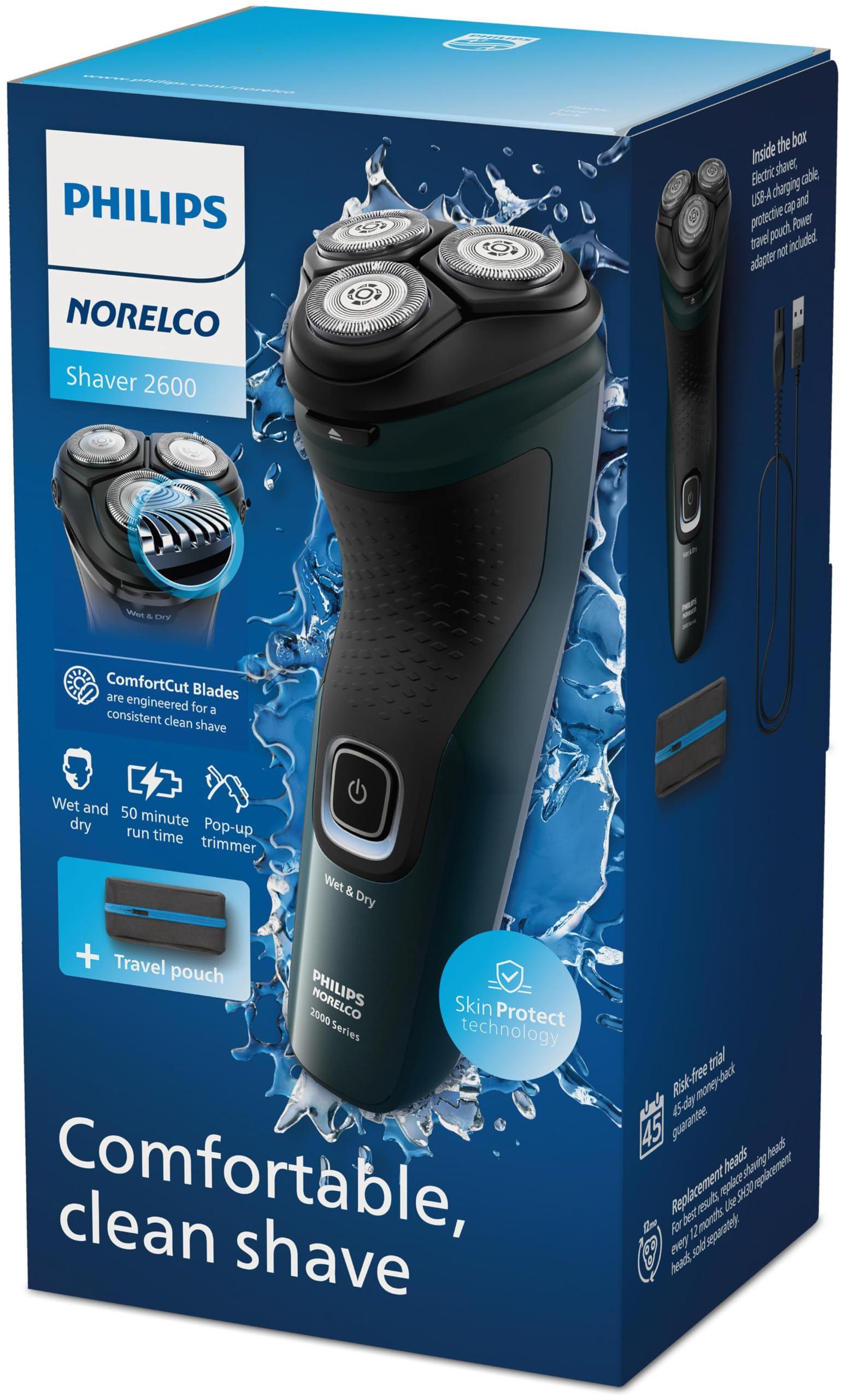 Philips Norelco Shaver 2600 Series, Wet and Dry Electric Shaver, Pop-up Trimmer, P-Cap, Travel Pouch, Dark Forest Green, Model X3052/91 - Image 12